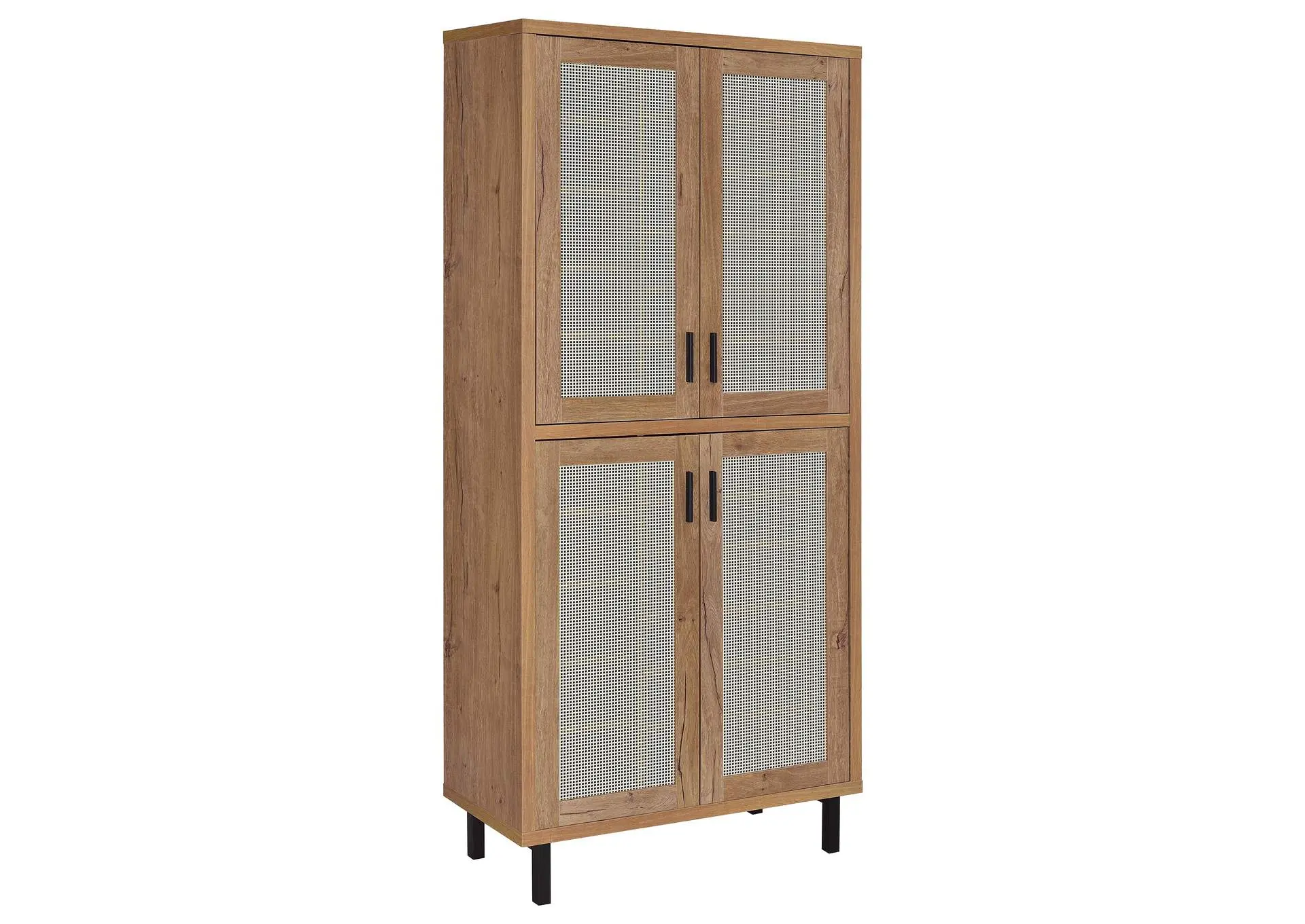 Teller 80-inch 4-door Tall Shoe Storage Cabinet Natural Oak