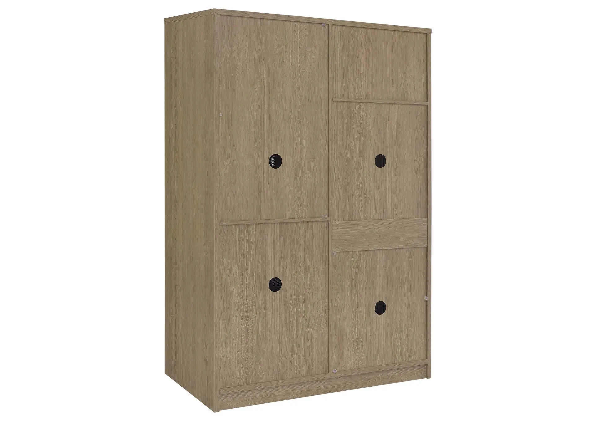 Noble 2-door Bedroom Wardrobe Storage Cabinet Armoire Latte — view 7
