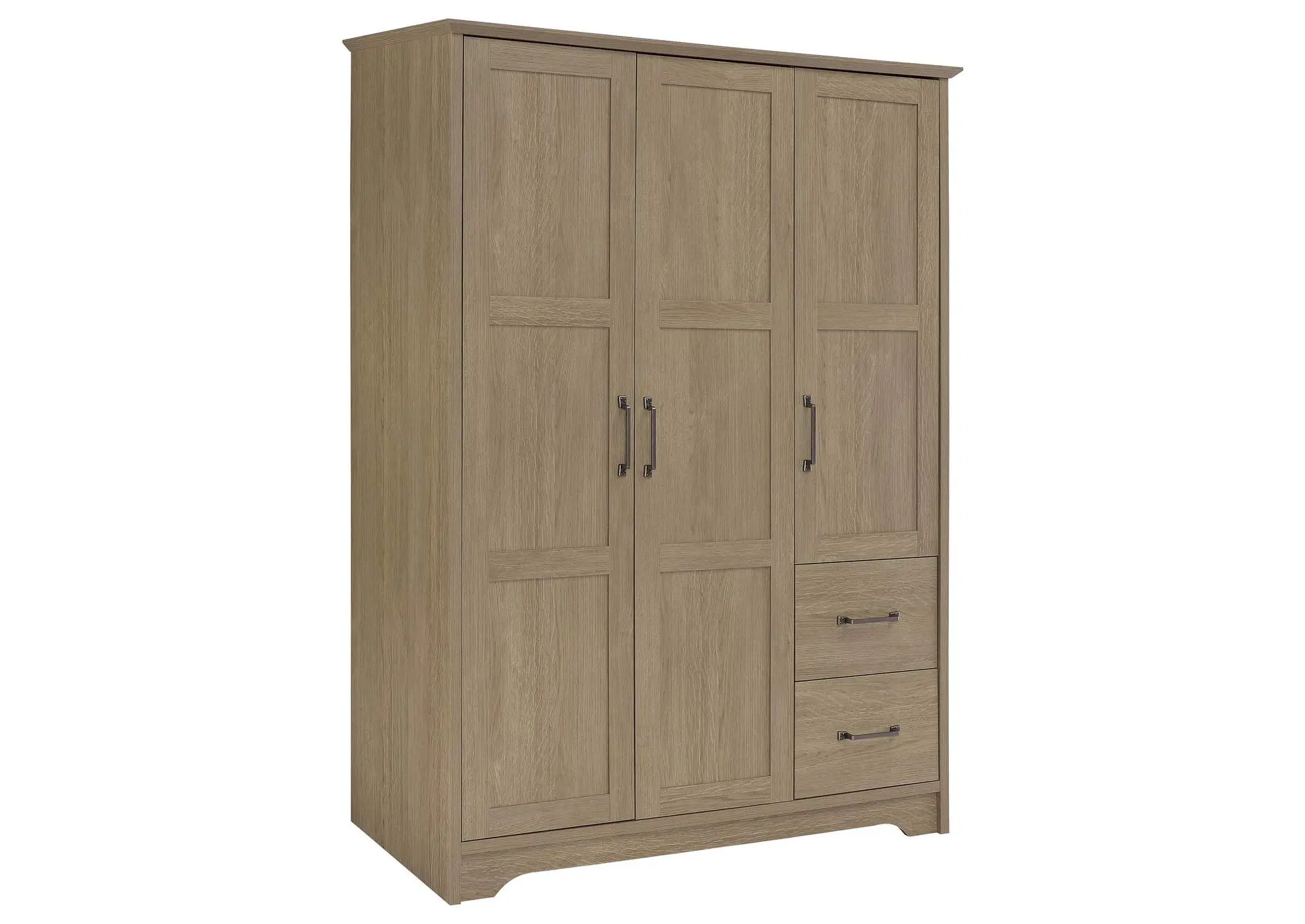 Canova 3-door Bedroom Wardrobe Storage Cabinet Armoire Latte