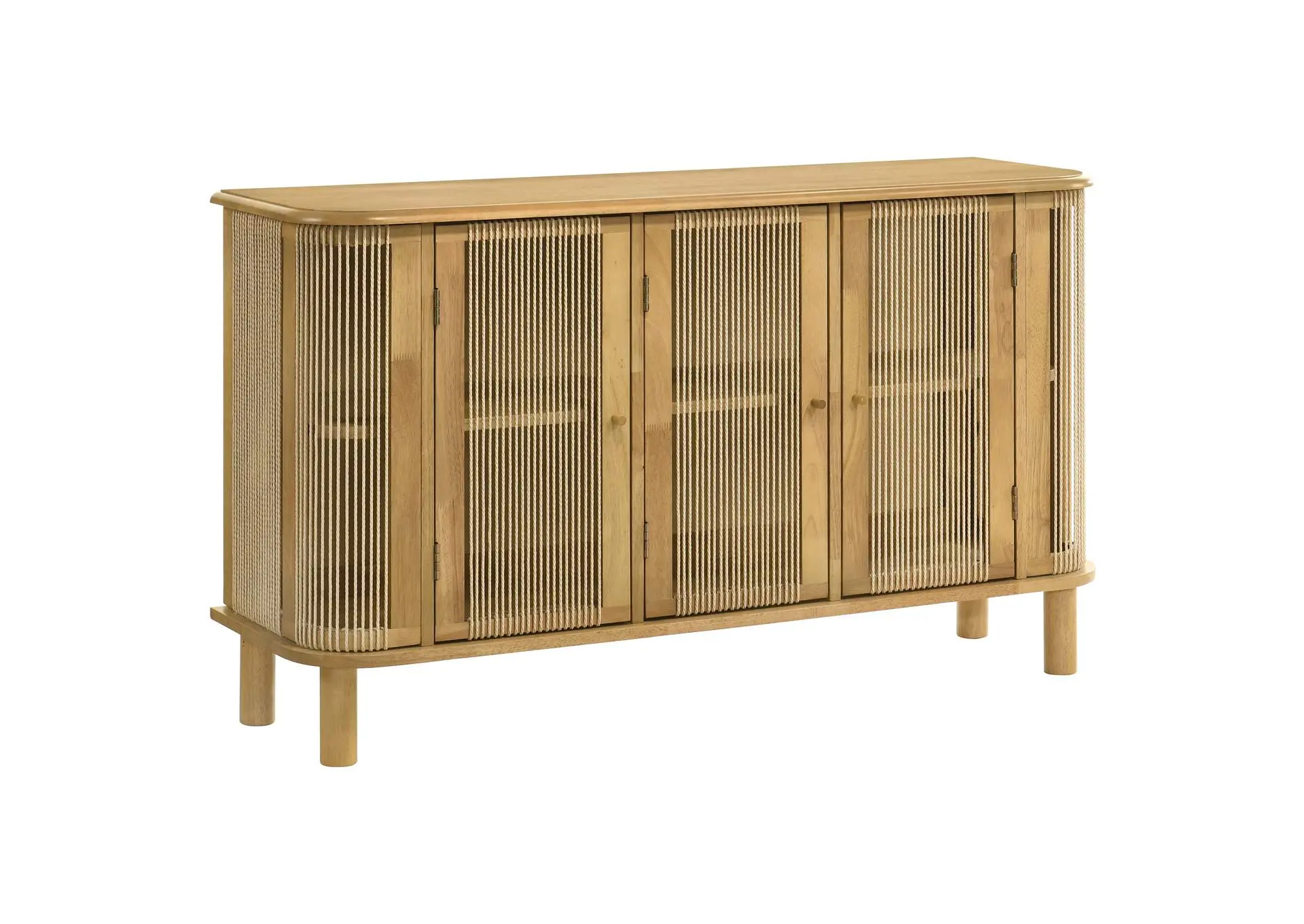 Ervine 3-Door Rope Panel Sideboard Accent Storage Cabinet Natural