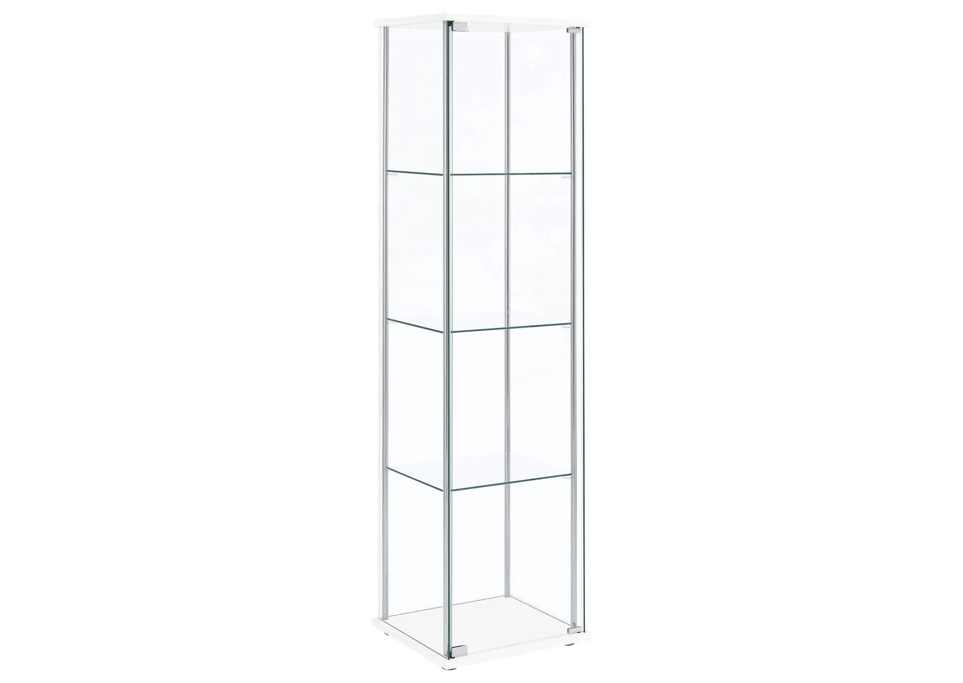Bellatrix 3-shelf Clear Glass Curio Cabinet White