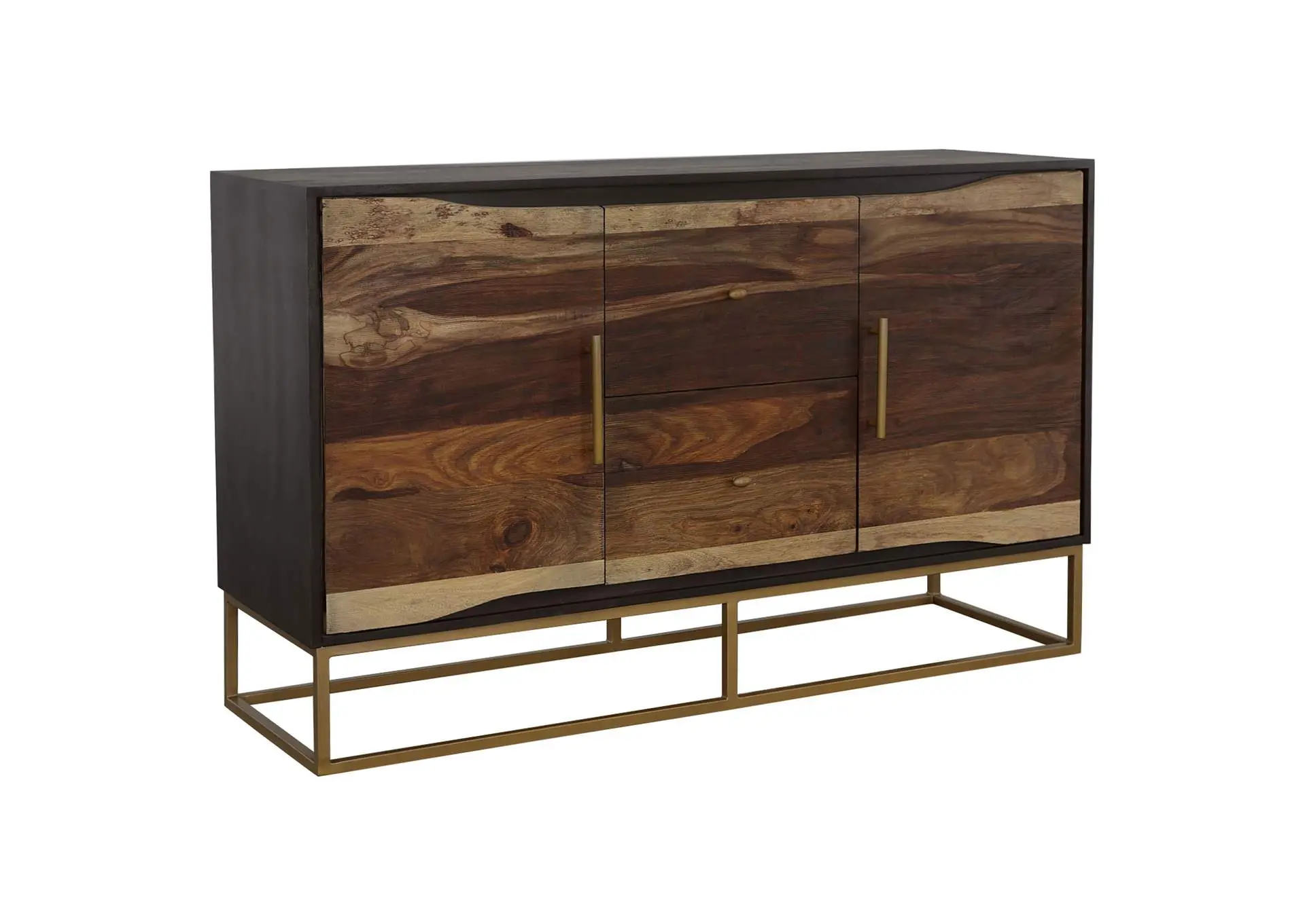 Zara 2-door 57-inch Wood Accent Storage Cabinet Black Walnut