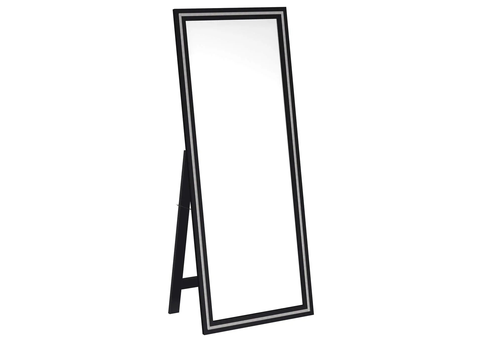 Windrose 28 x 67 Inch Tempered LED Standing Mirror Black
