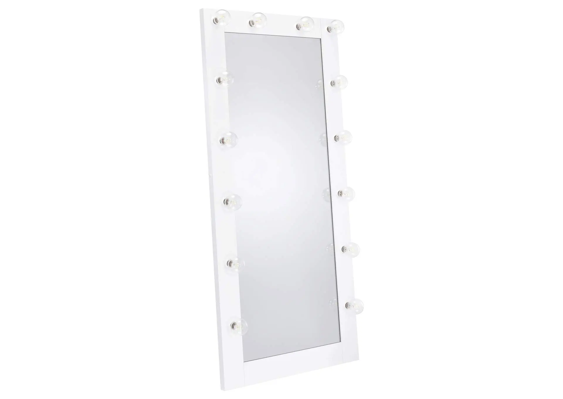 Zayan 32 x 71 Inch Floor Mirror LED Lighting White Gloss