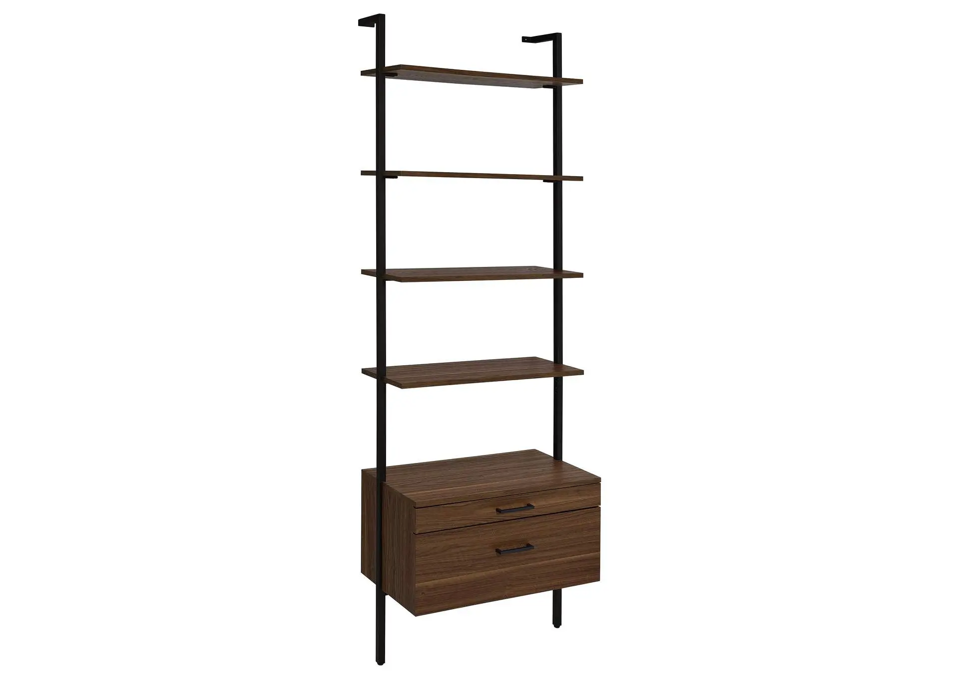 Owens 96-inch 4-shelf Storage Wall Bookshelf Walnut