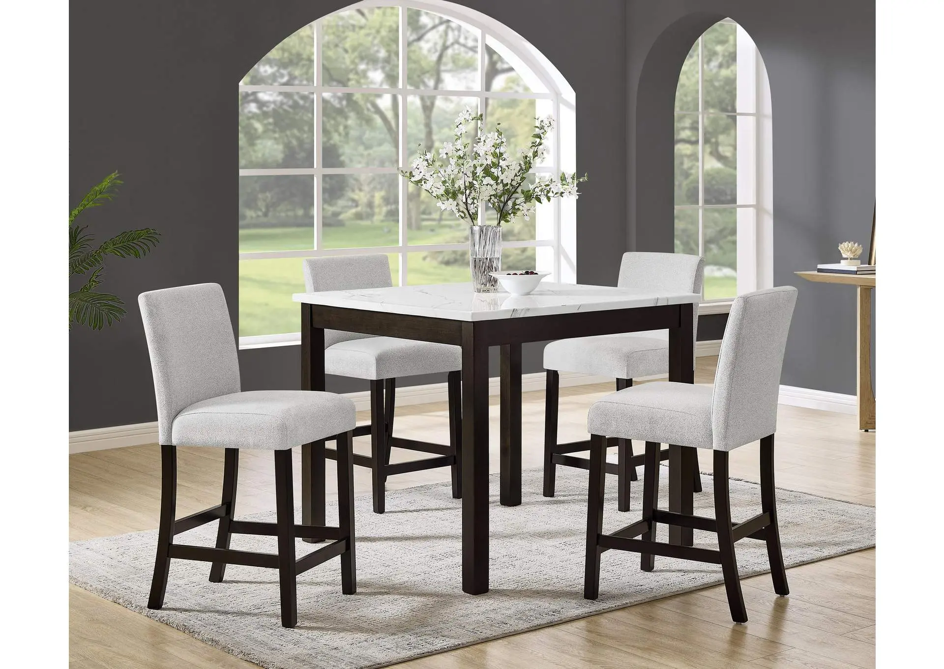 LENNON 5-PACK COUNTER HEIGHT SET - BROWN
