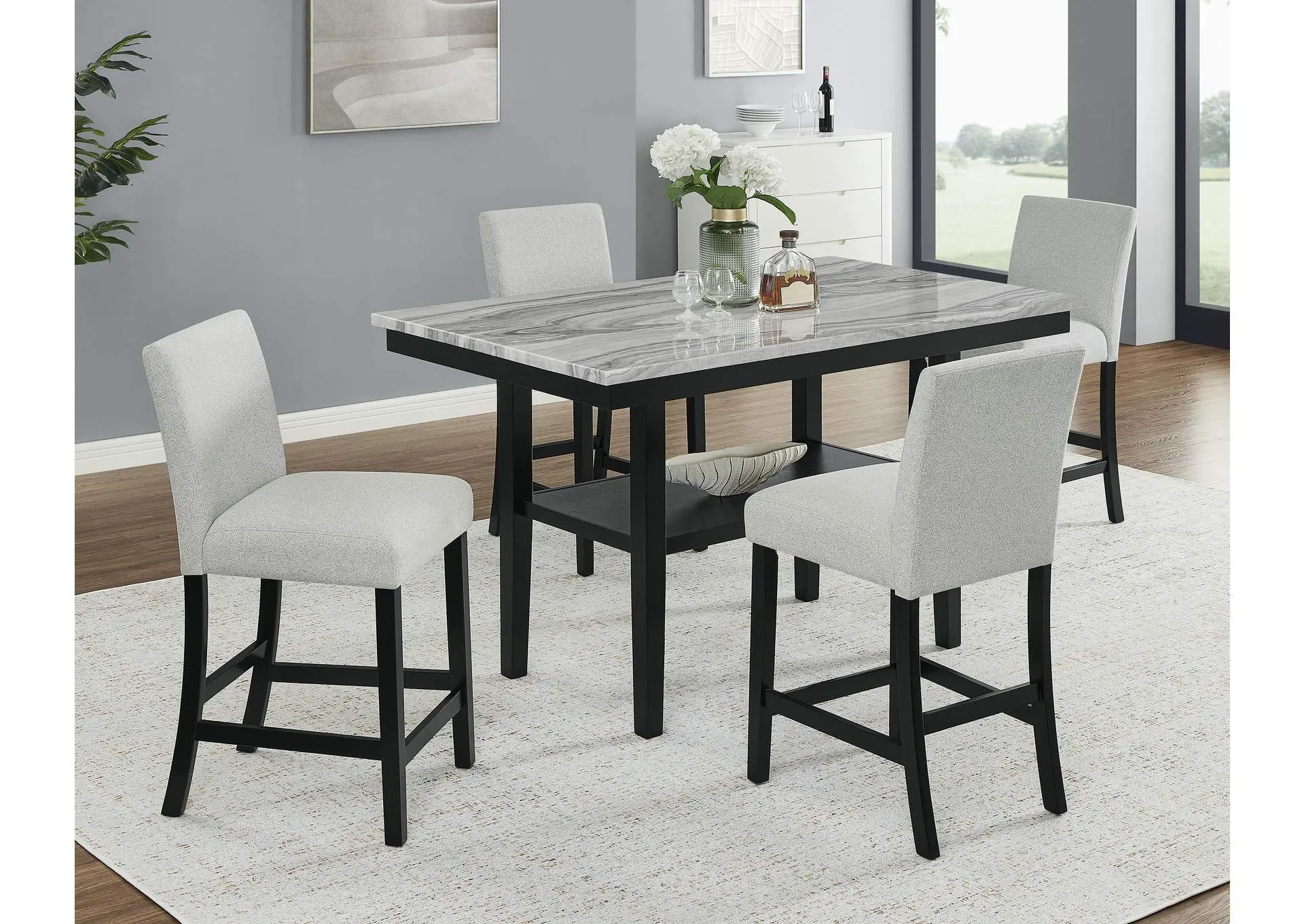 MARBEL 5-PACK FAUX MARBLE COUNTER HEIGHT SET