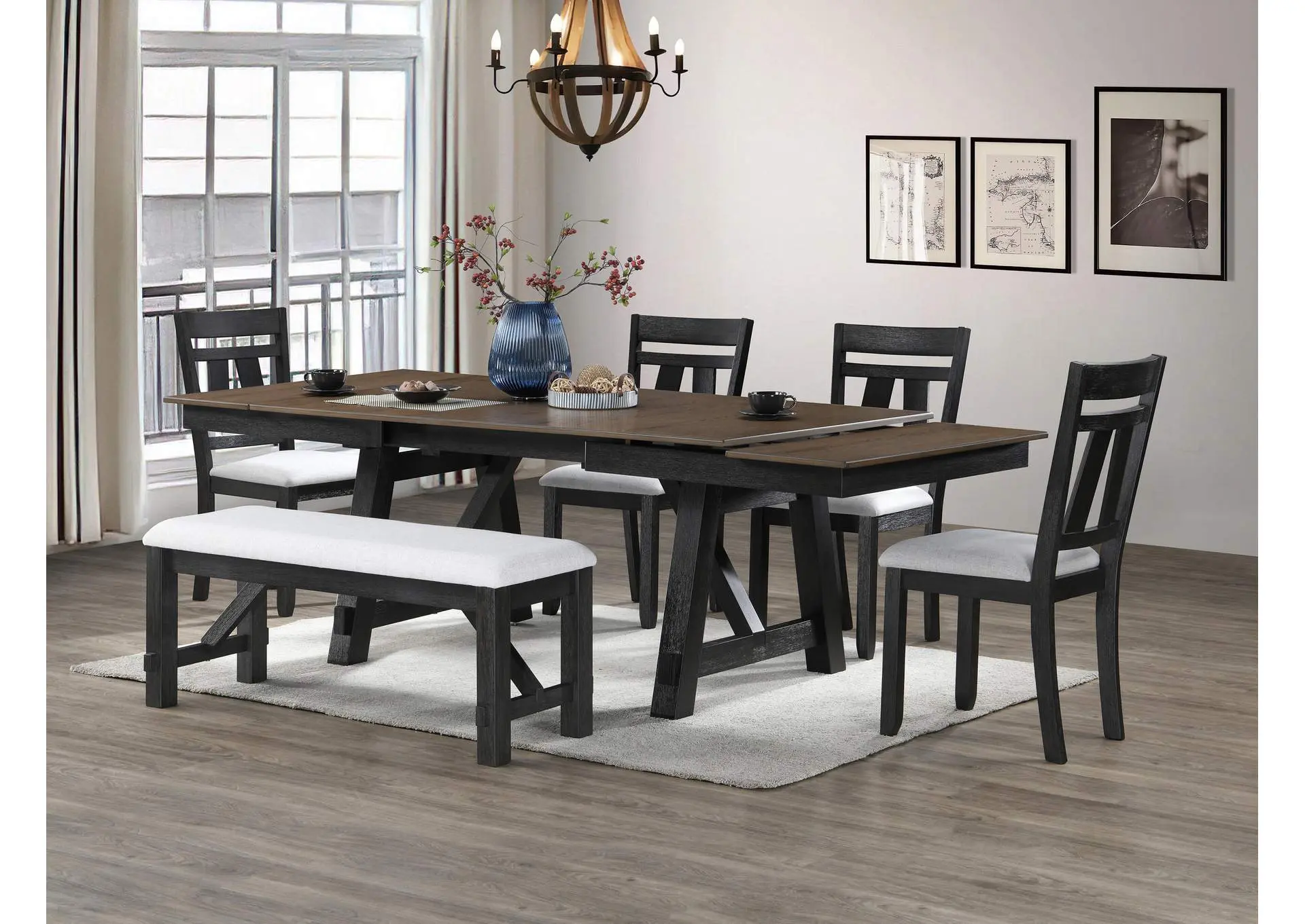 MARIBELLE BENCH - WHEAT AND CHARCOAL