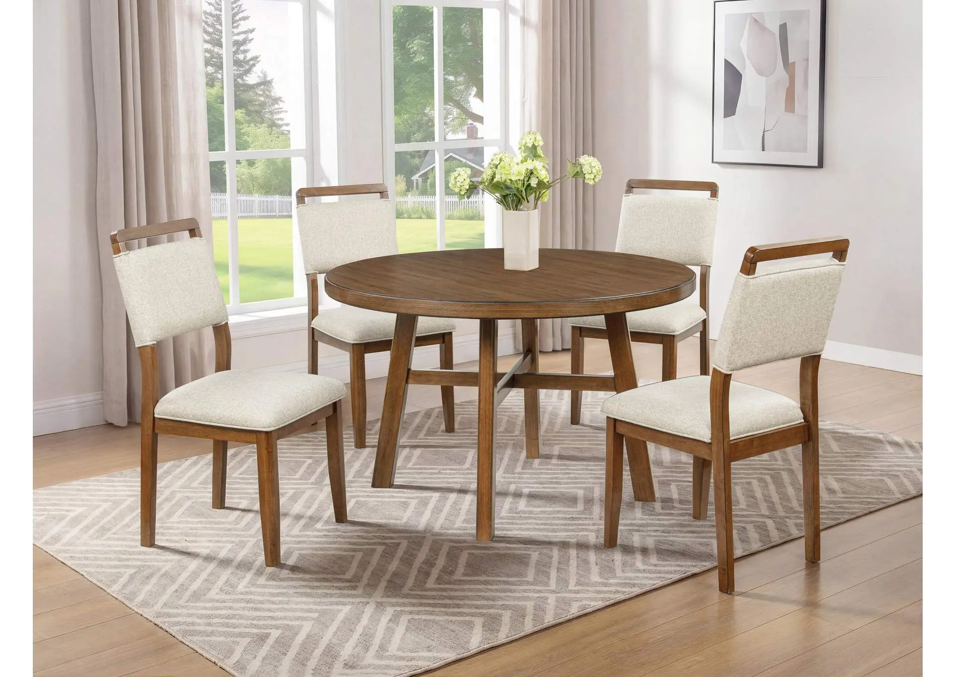 BLANCHE 5-PIECE DINING SET - BROWN