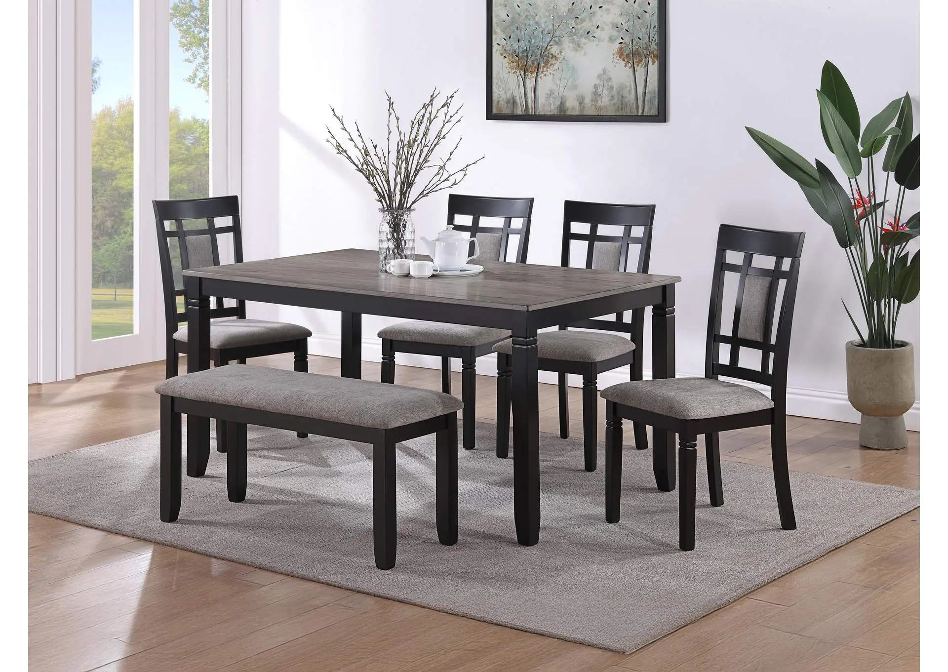 PAIGE 6-PACK DINETTE SET WITH BENCH