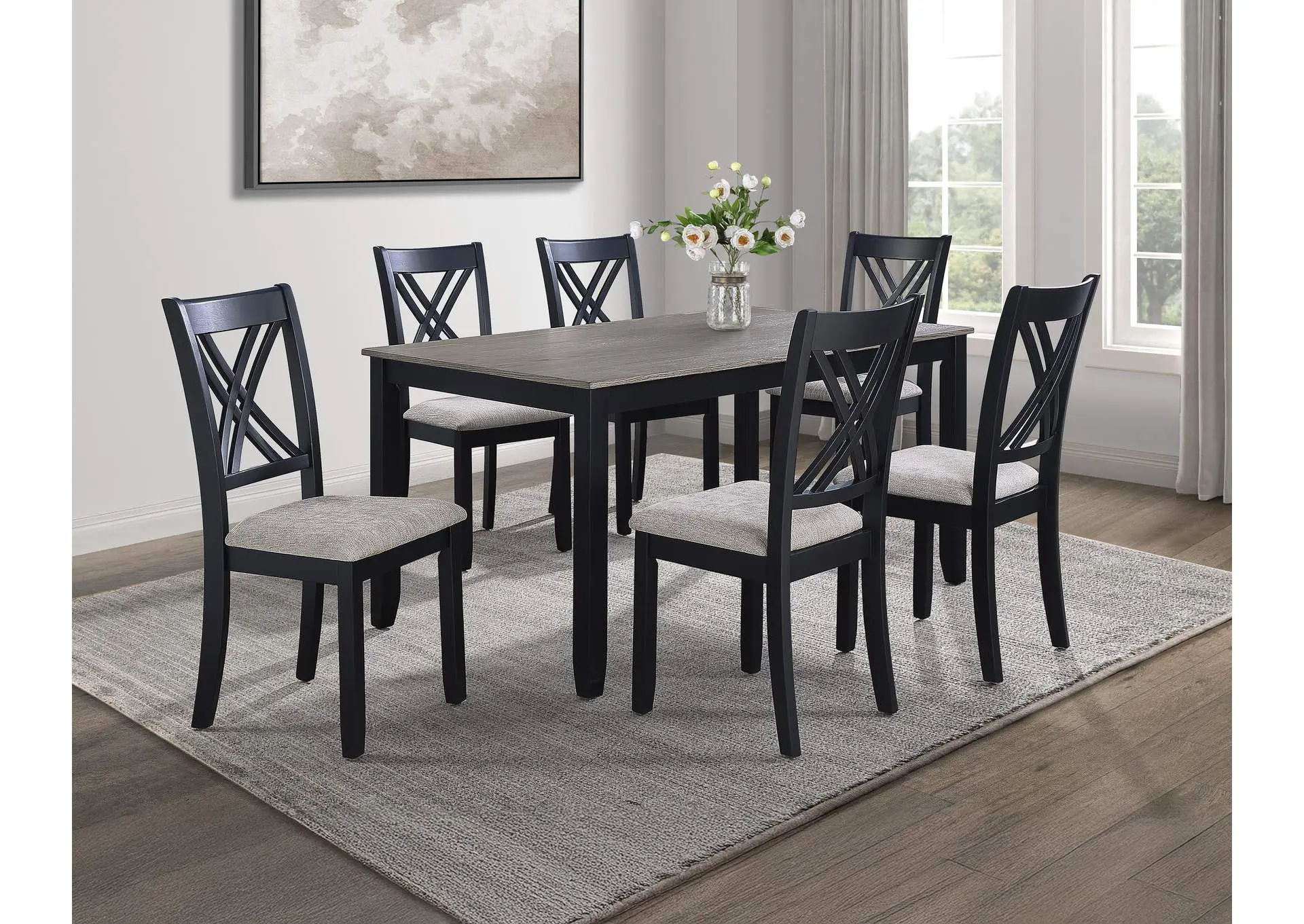 ELOISE 7-PACK DINETTE SET - LIGHT GRAY