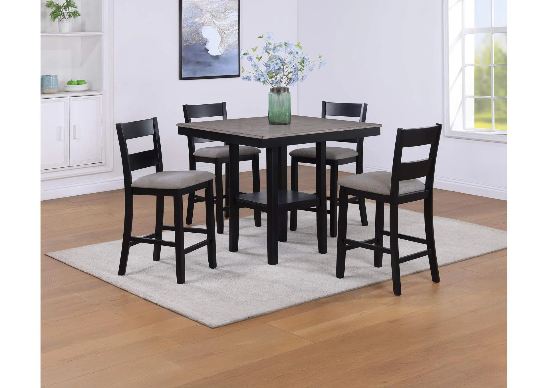 LESTER 5-PACK COUNTER HEIGHT TABLE SET - LIGHT GRAY
