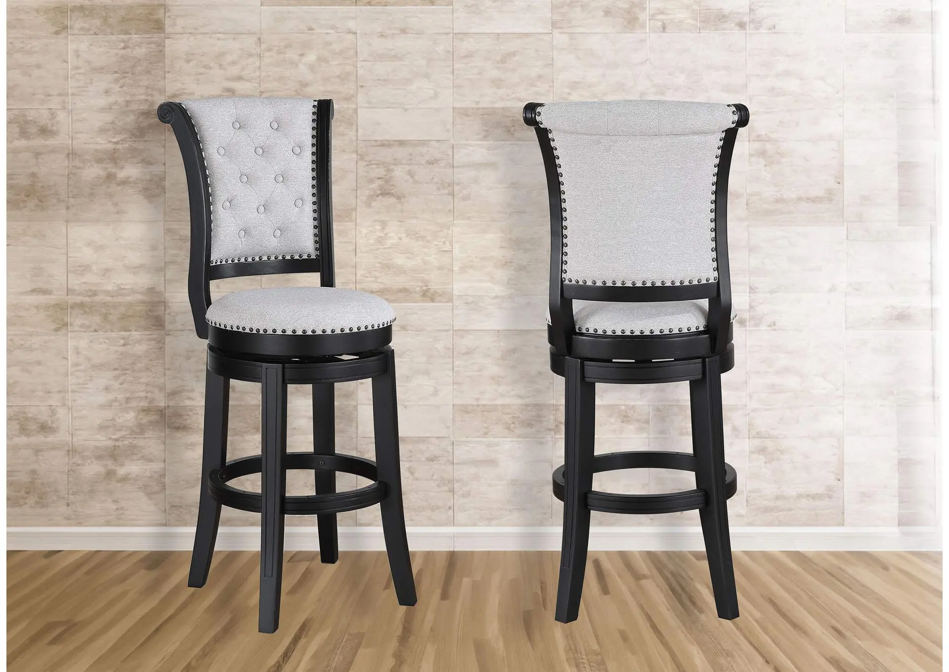GRANVILLE SWIVEL BAR STOOL DOVE KNOCK DOWN