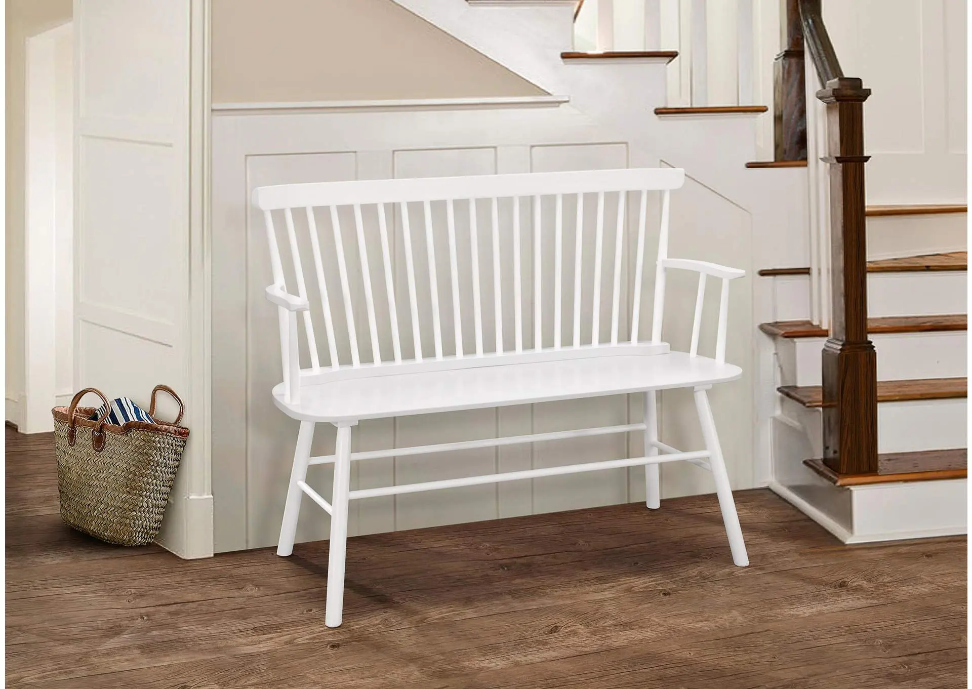 JERIMIAH SPINDLEBACK BENCH - WHITE