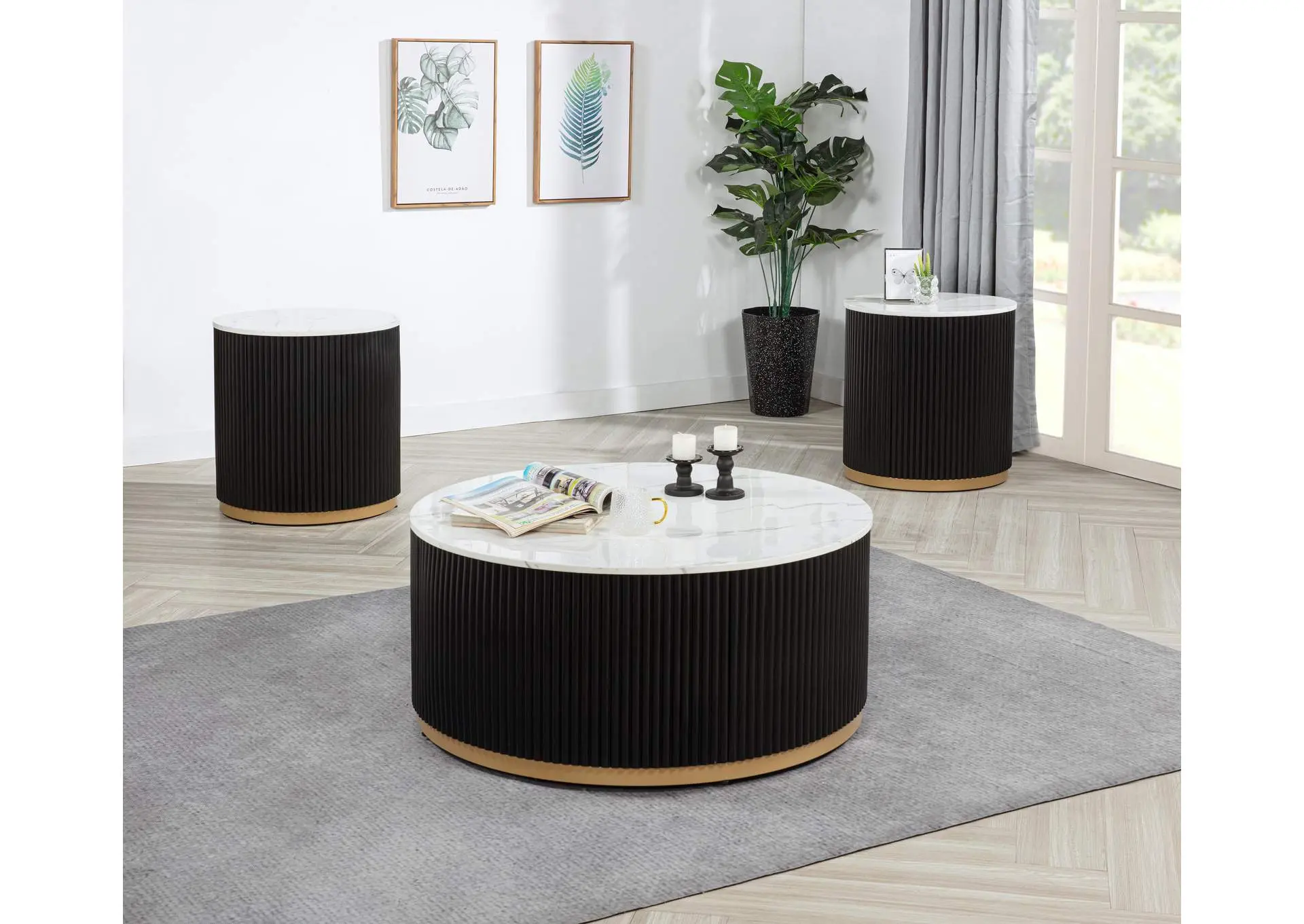 KARA COFFEE TABLE WITH CASTERS