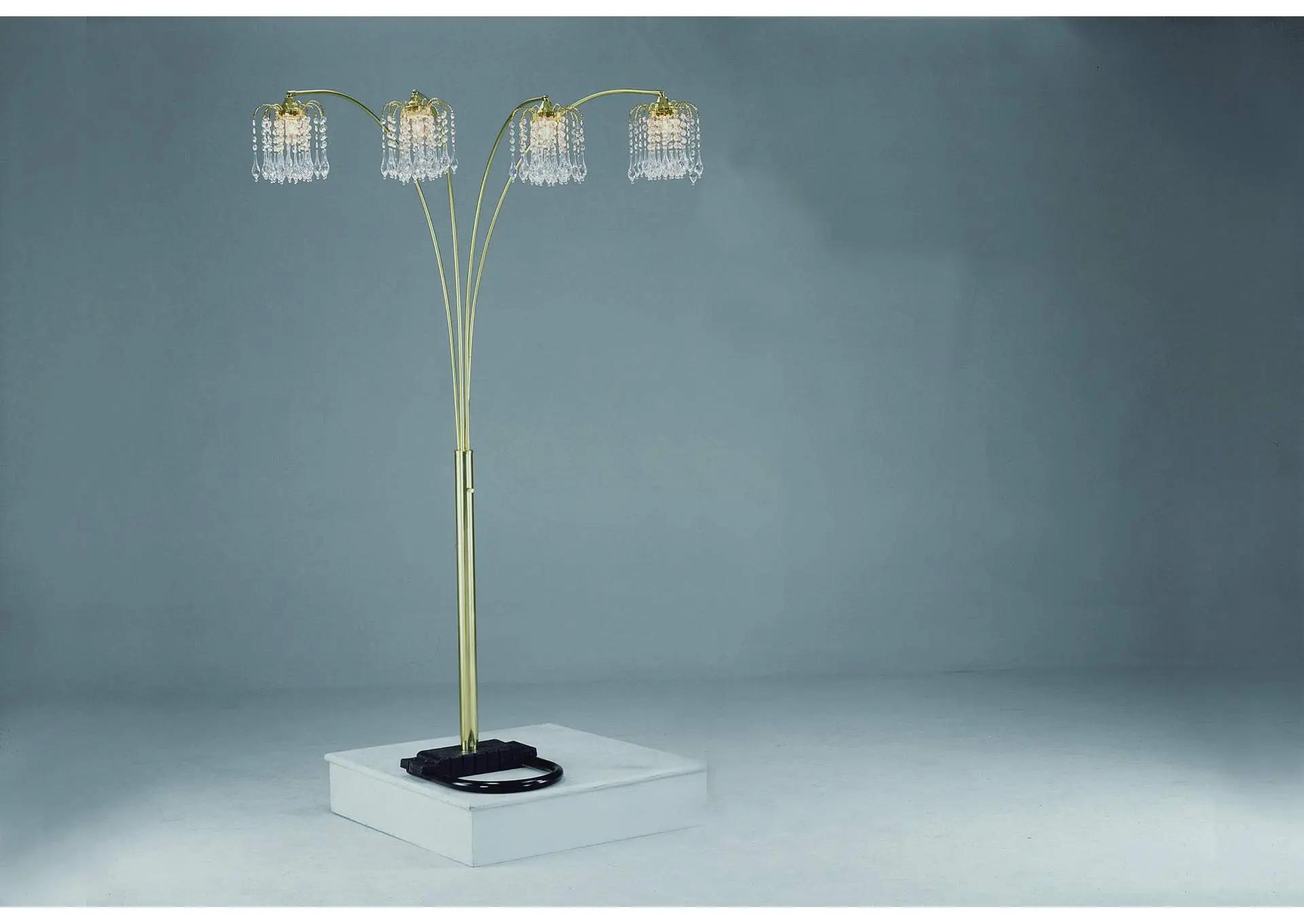 RAIN DROP ARC LAMP 84"H - GOLD