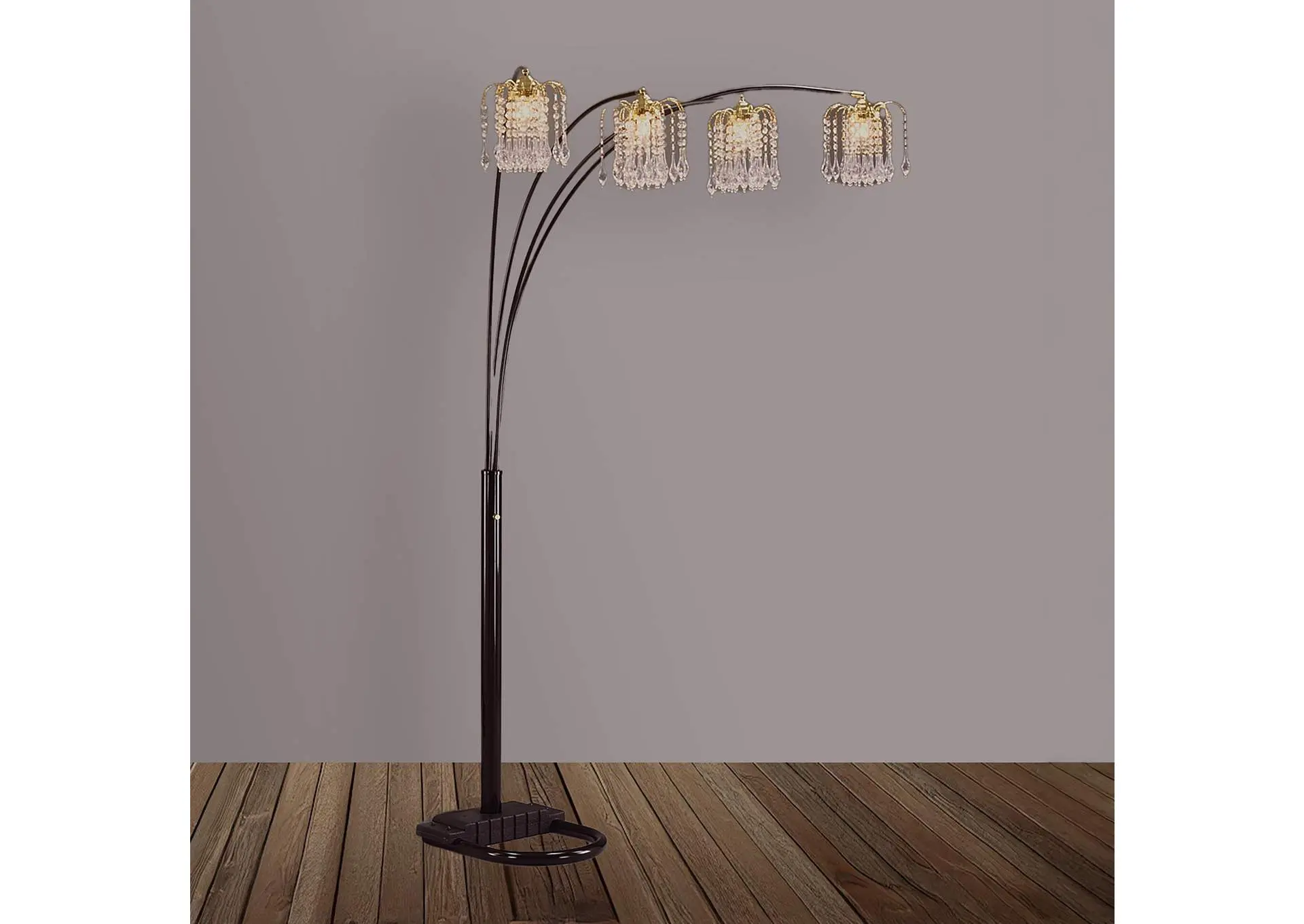 RAIN DROP ARC LAMP 84"H - BLACK