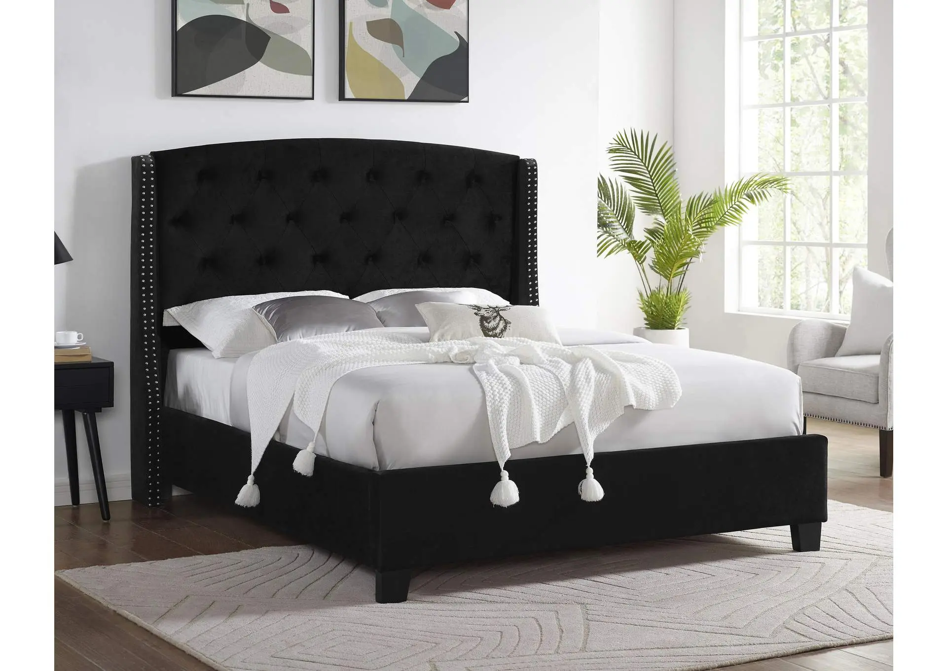 EVA KING BED - BLACK