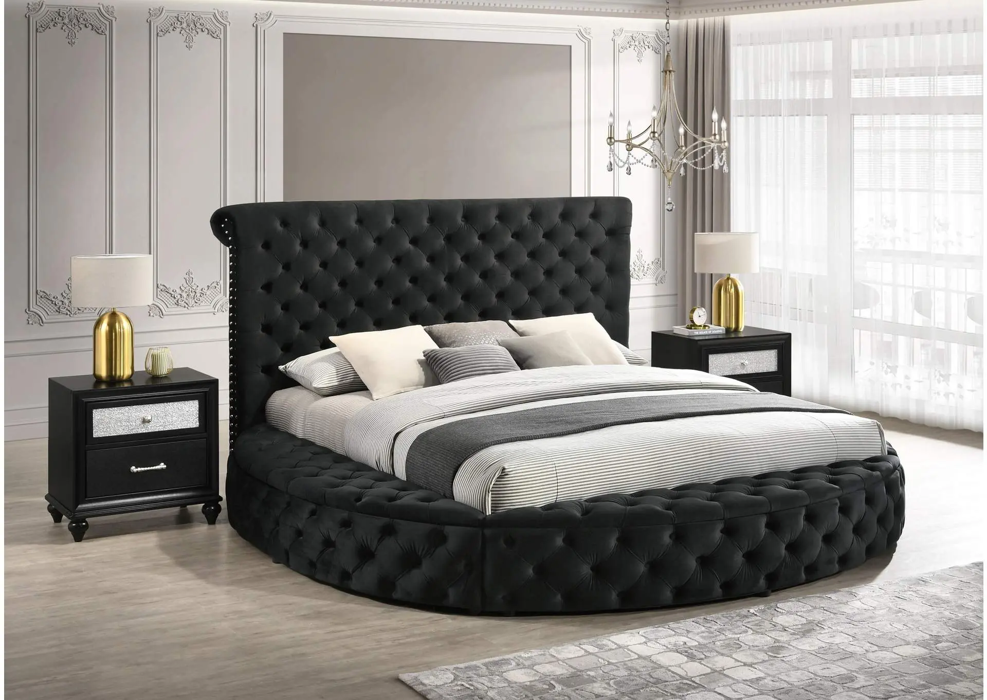 BRIGITTE KING 7-PIECE BEDROOM SET - BLACK