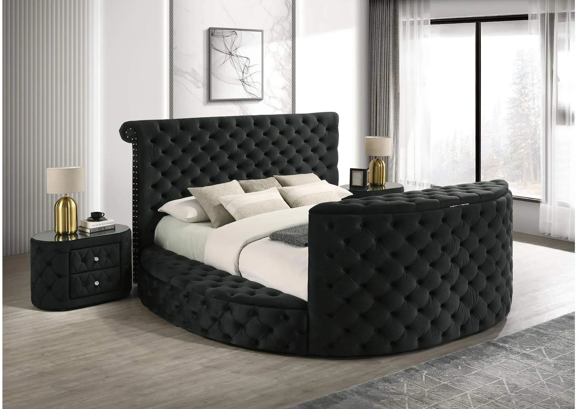 VOLTARE KING BED - BLACK