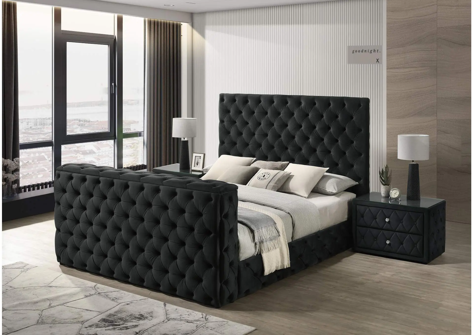 JOSEPHINE KING 6-PIECE BEDROOM SET - BLACK
