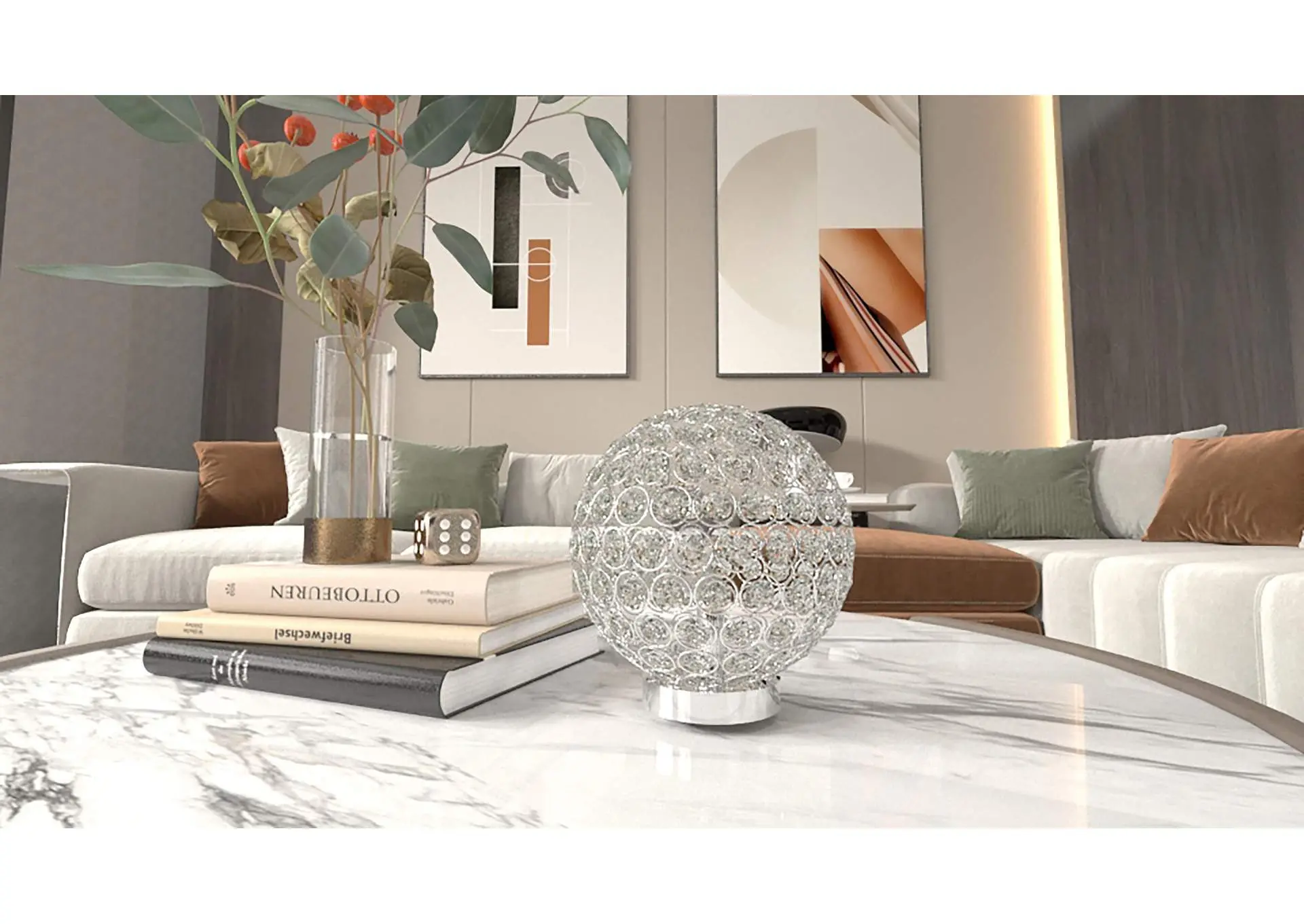 CRYSTAL GLOBE TABLE LAMP
