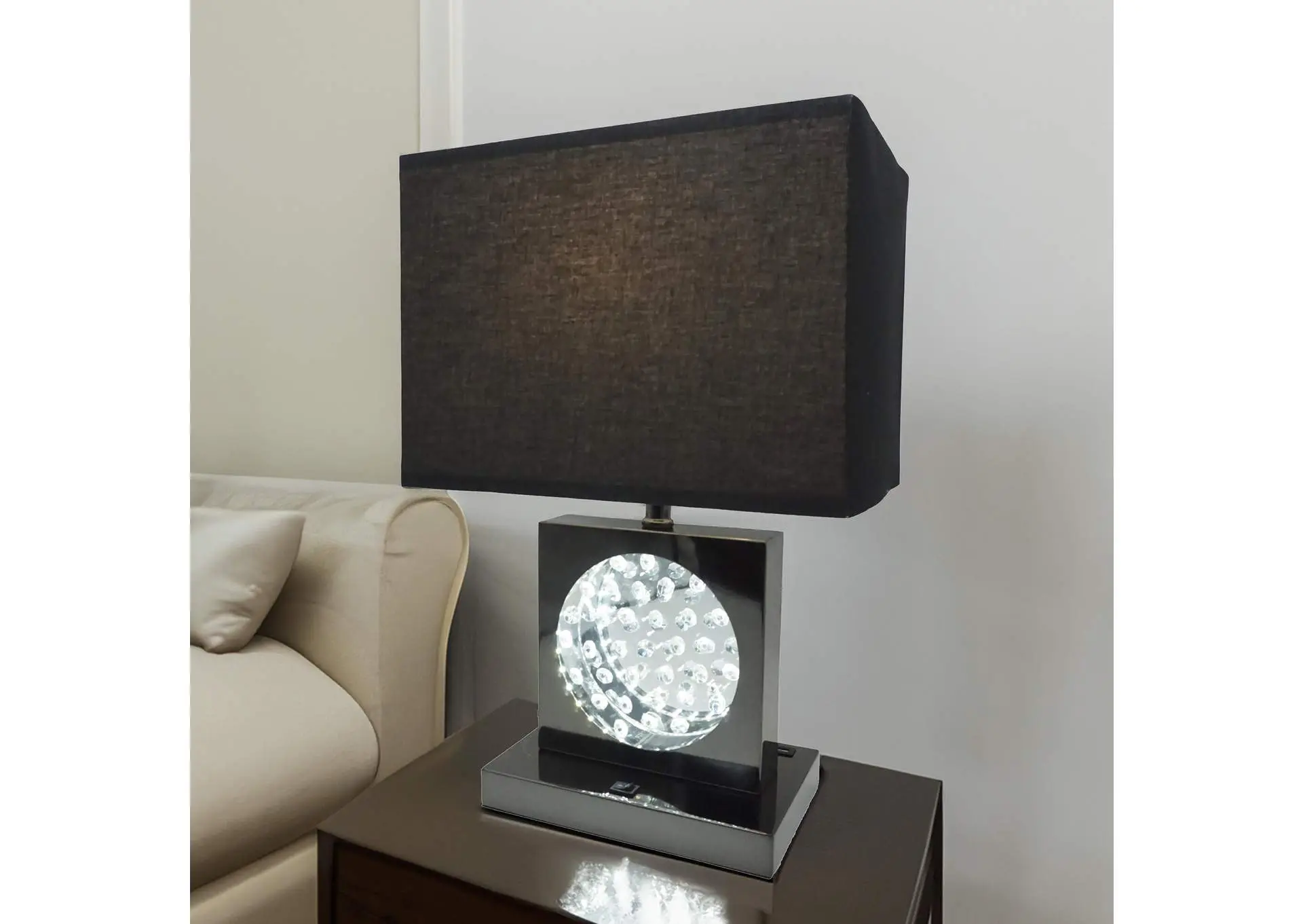 TABLE LAMP BLACK NICKEL-LED ACCENT