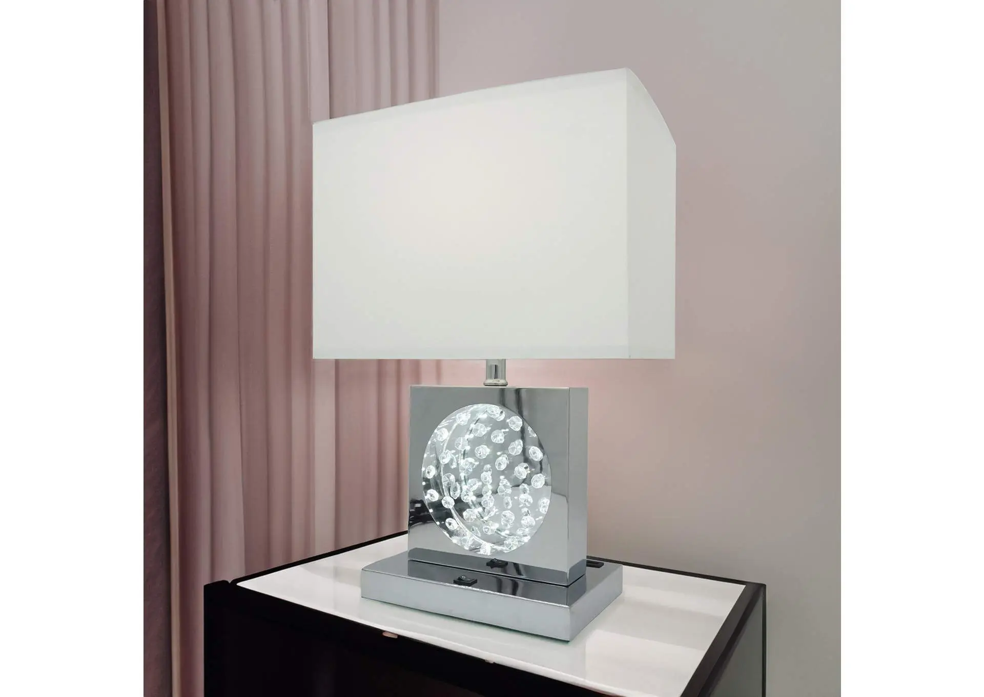 TABLE LAMP CHROME-LED ACCENT