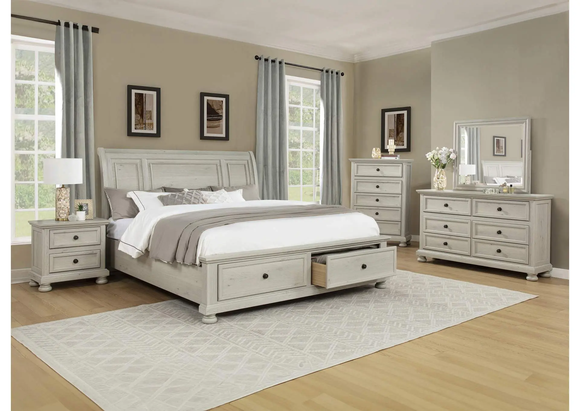 CLARIBELLE KING STORAGE FB/DWR - WHITE