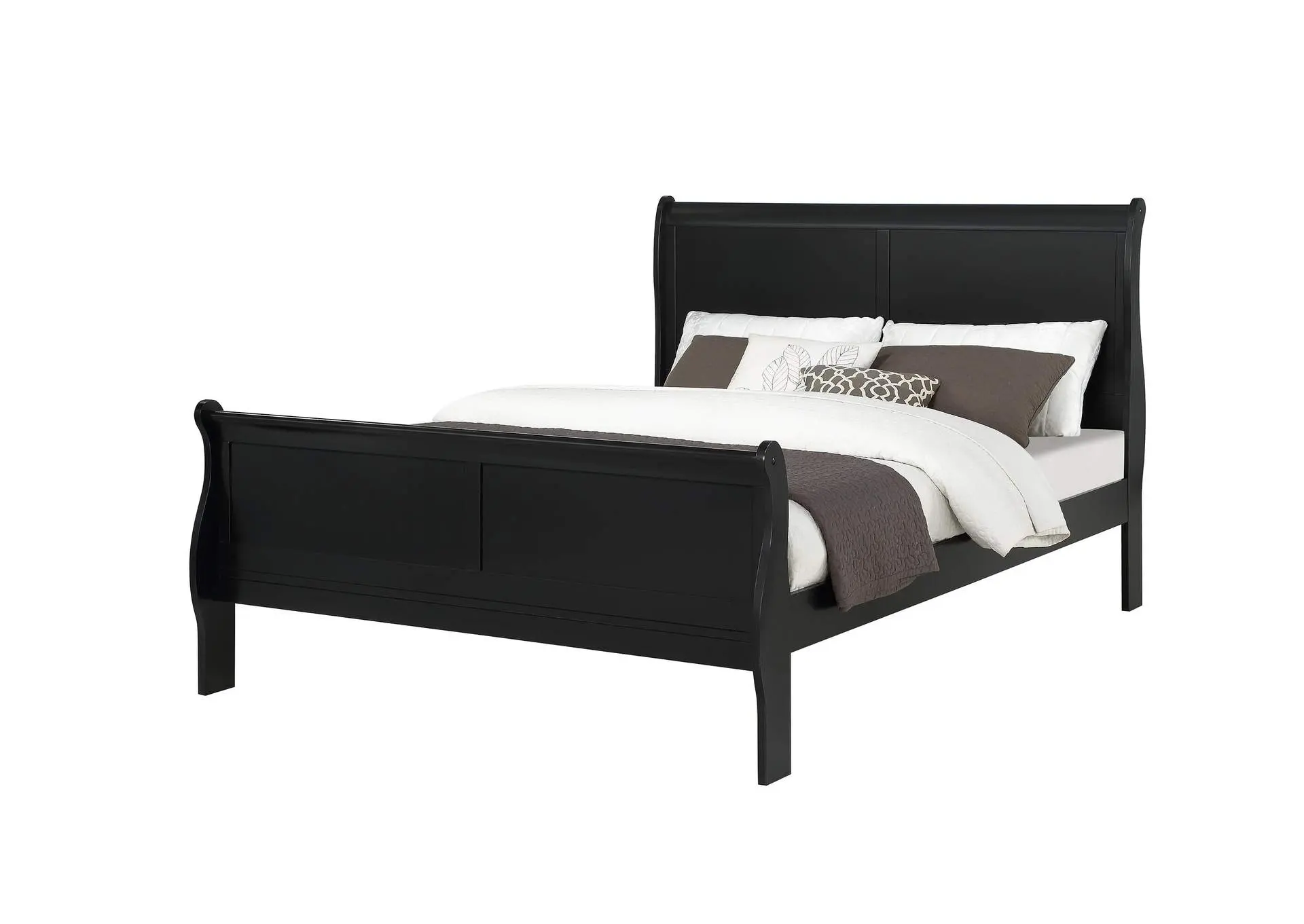 LOUIS PHILIP QUEEN BED - BLACK