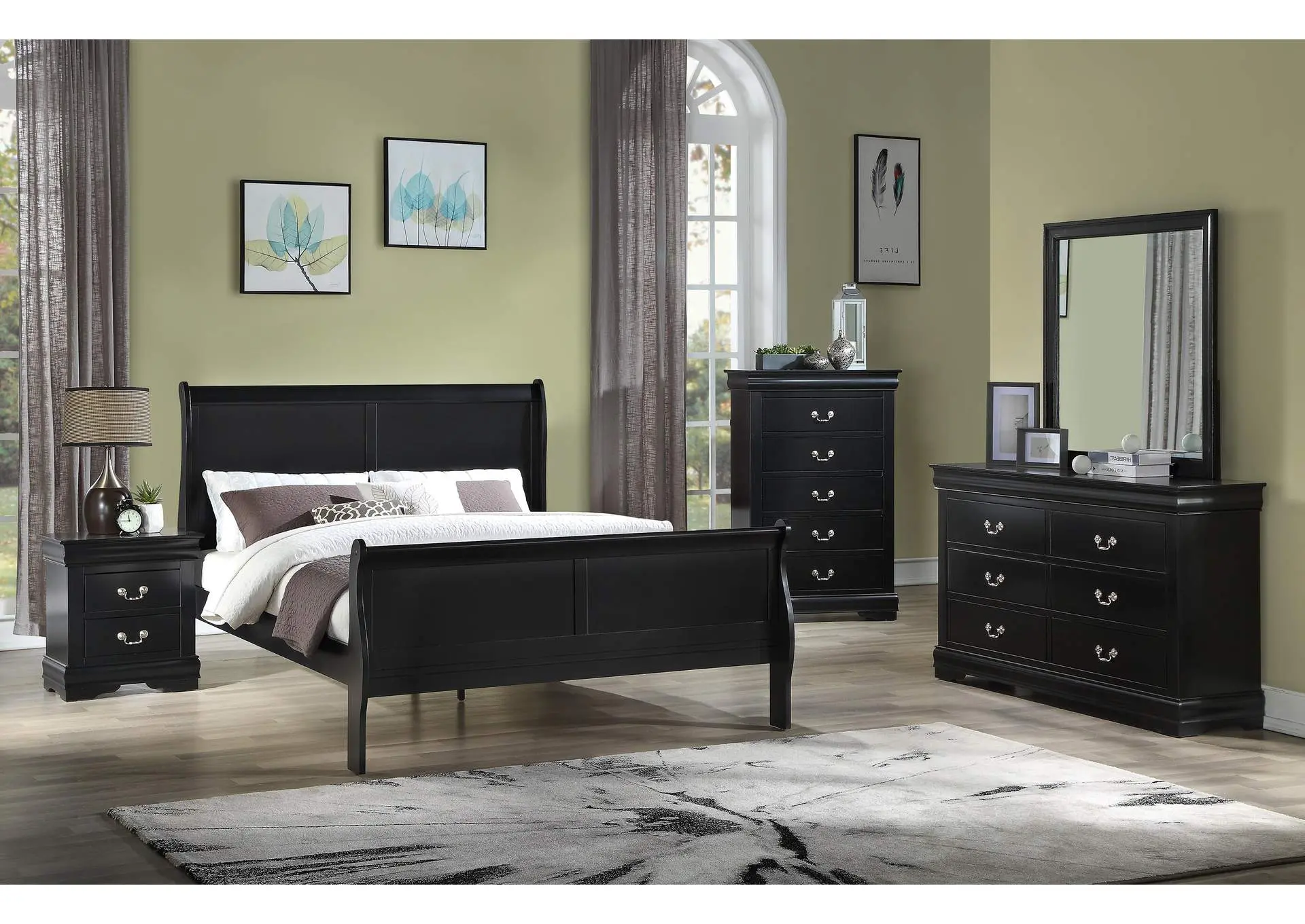 LOUIS PHILIP DRESSER - BLACK
