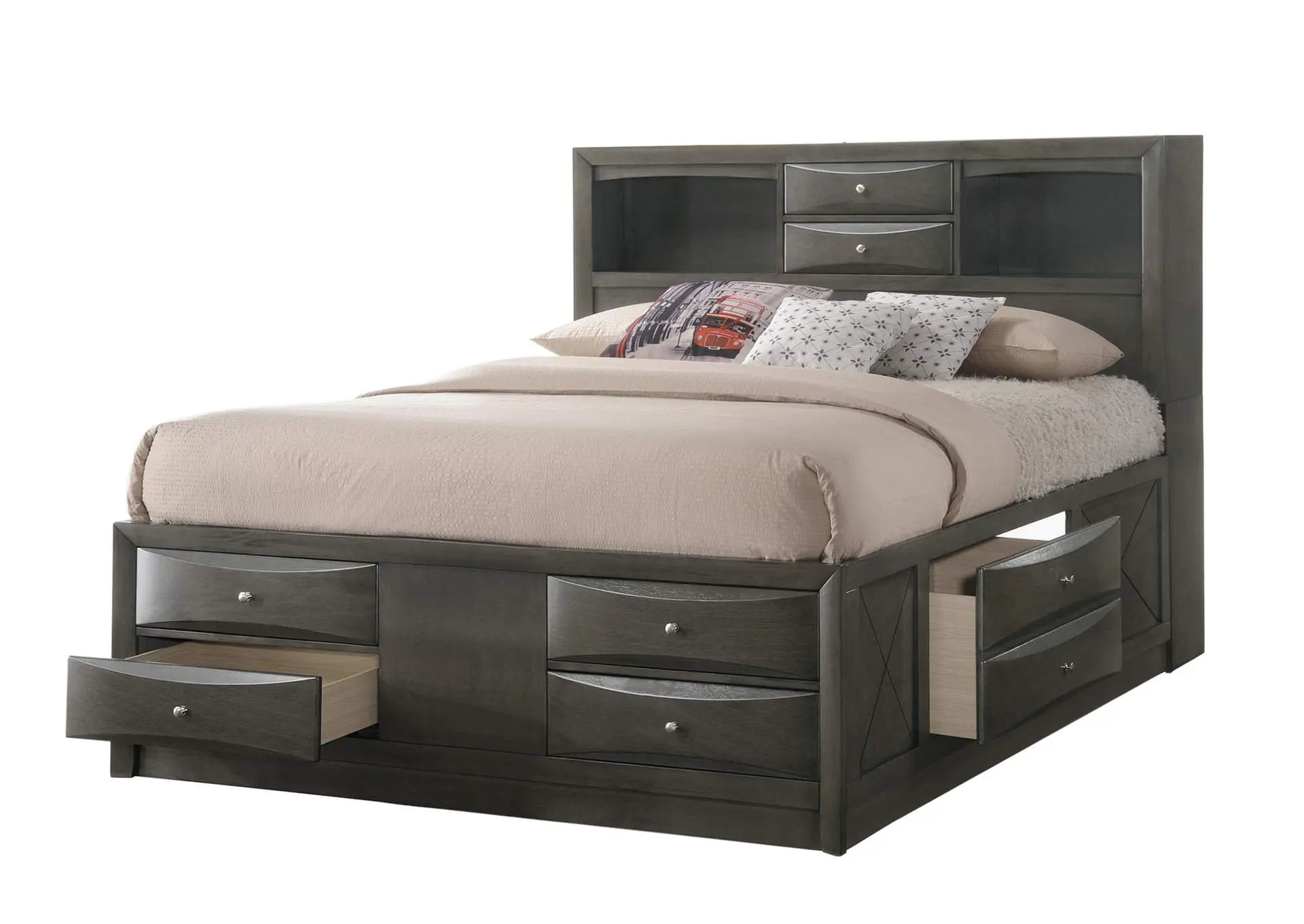 EMILY KING 4-PIECE BEDROOM SET - GRAY