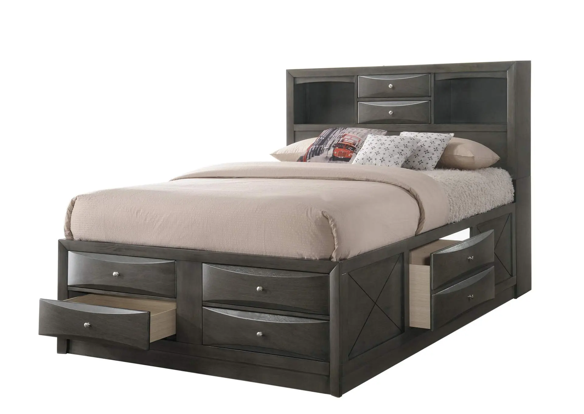 EMILY QUEEN 3-PIECE BEDROOM SET - GRAY