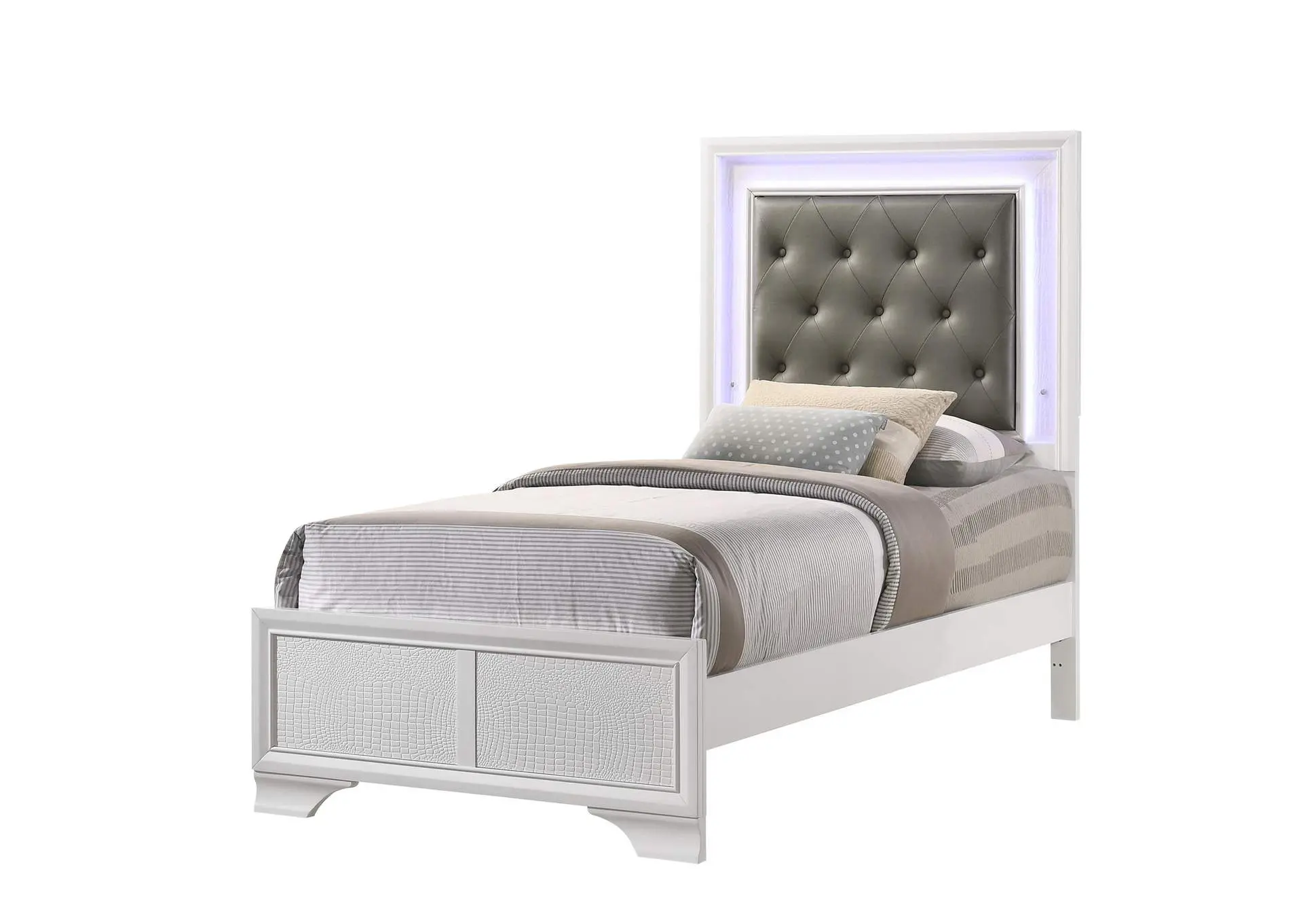 LYSSA TWIN 4-PIECE BEDROOM SET - FROST