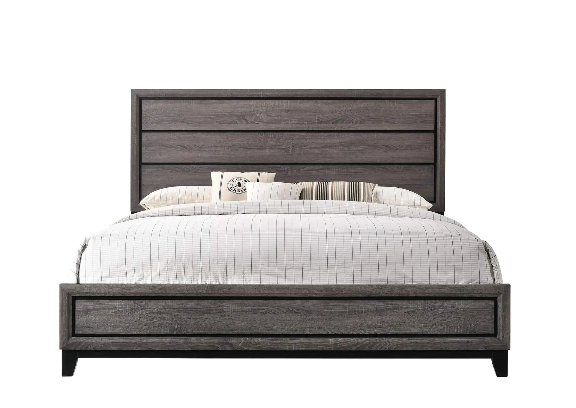 AKERSON CALIFORNIA KING 4-PIECE BEDROOM SET - GRAY