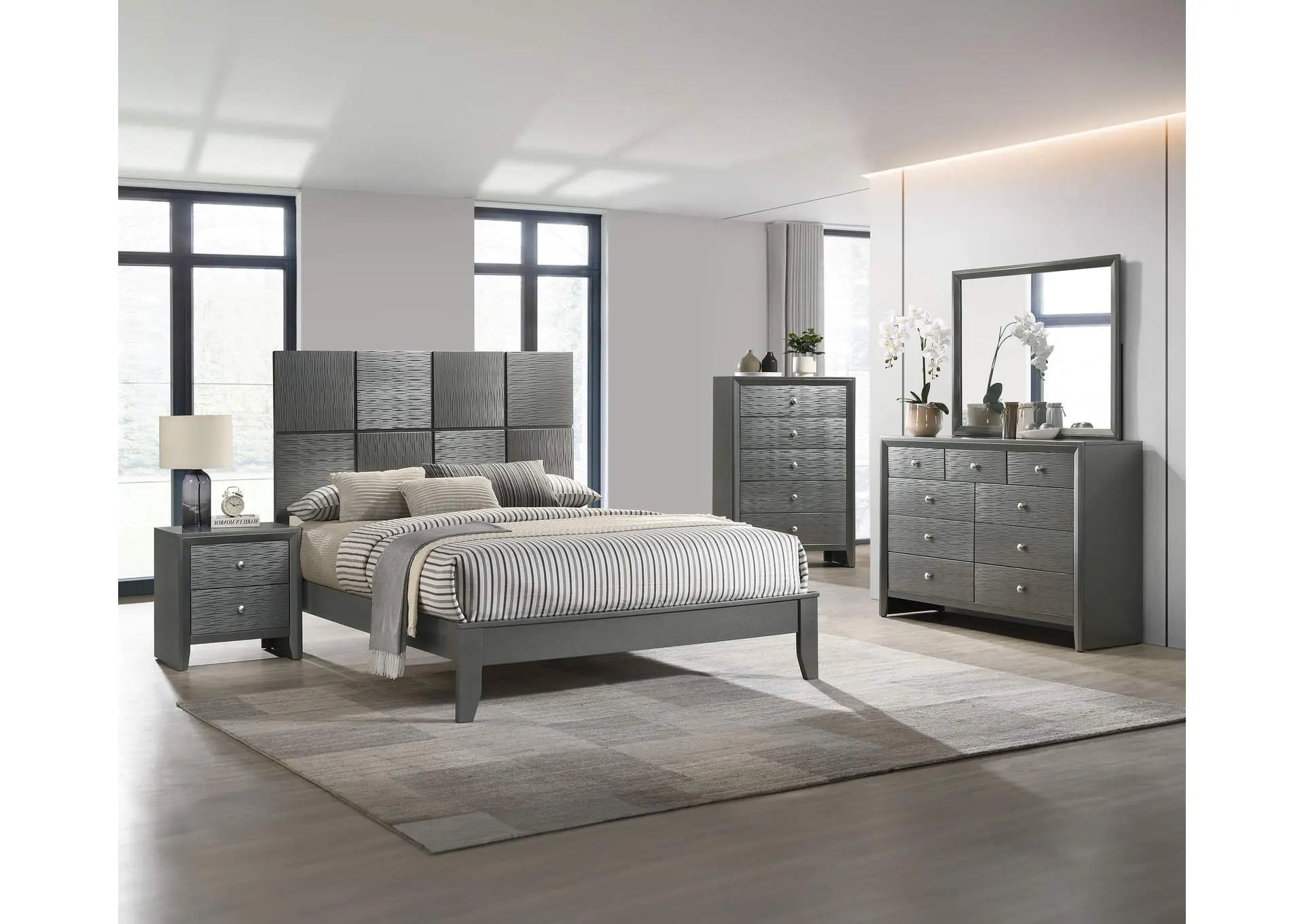 DENKER NIGHT STAND - GUN METAL