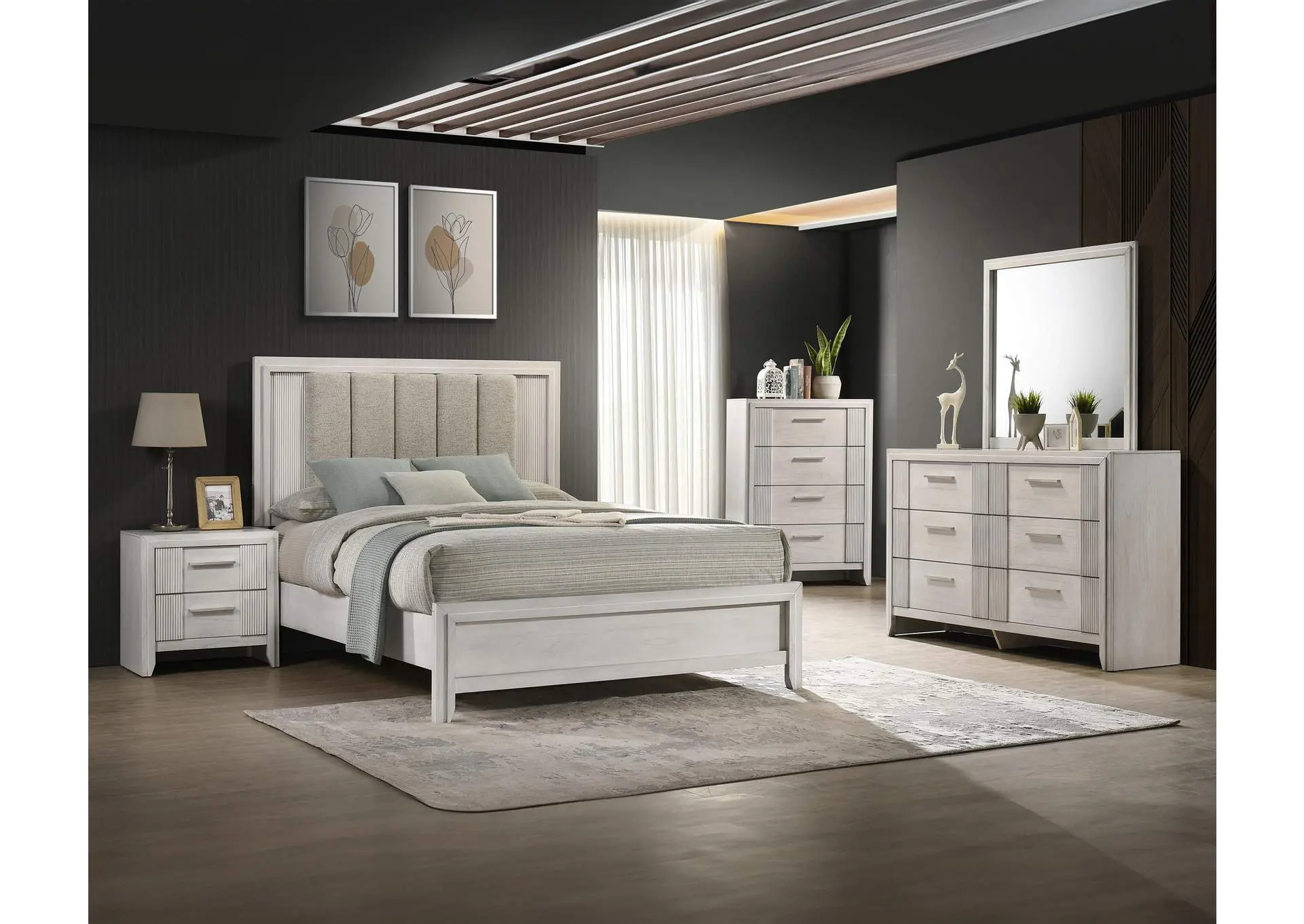 CARLTON CHEST - WHITE AND MIST