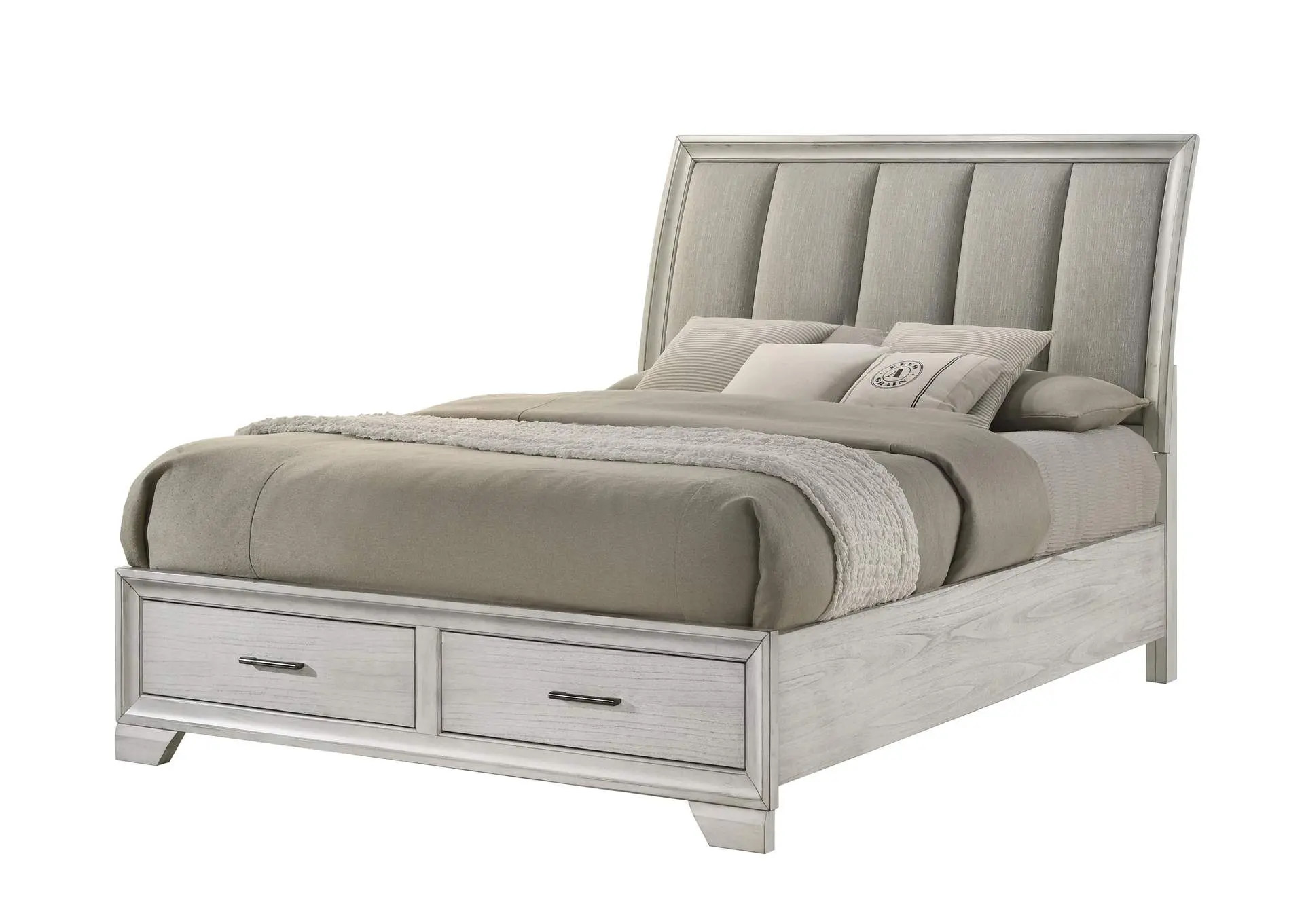 JAYMES QUEEN BED - WHITE