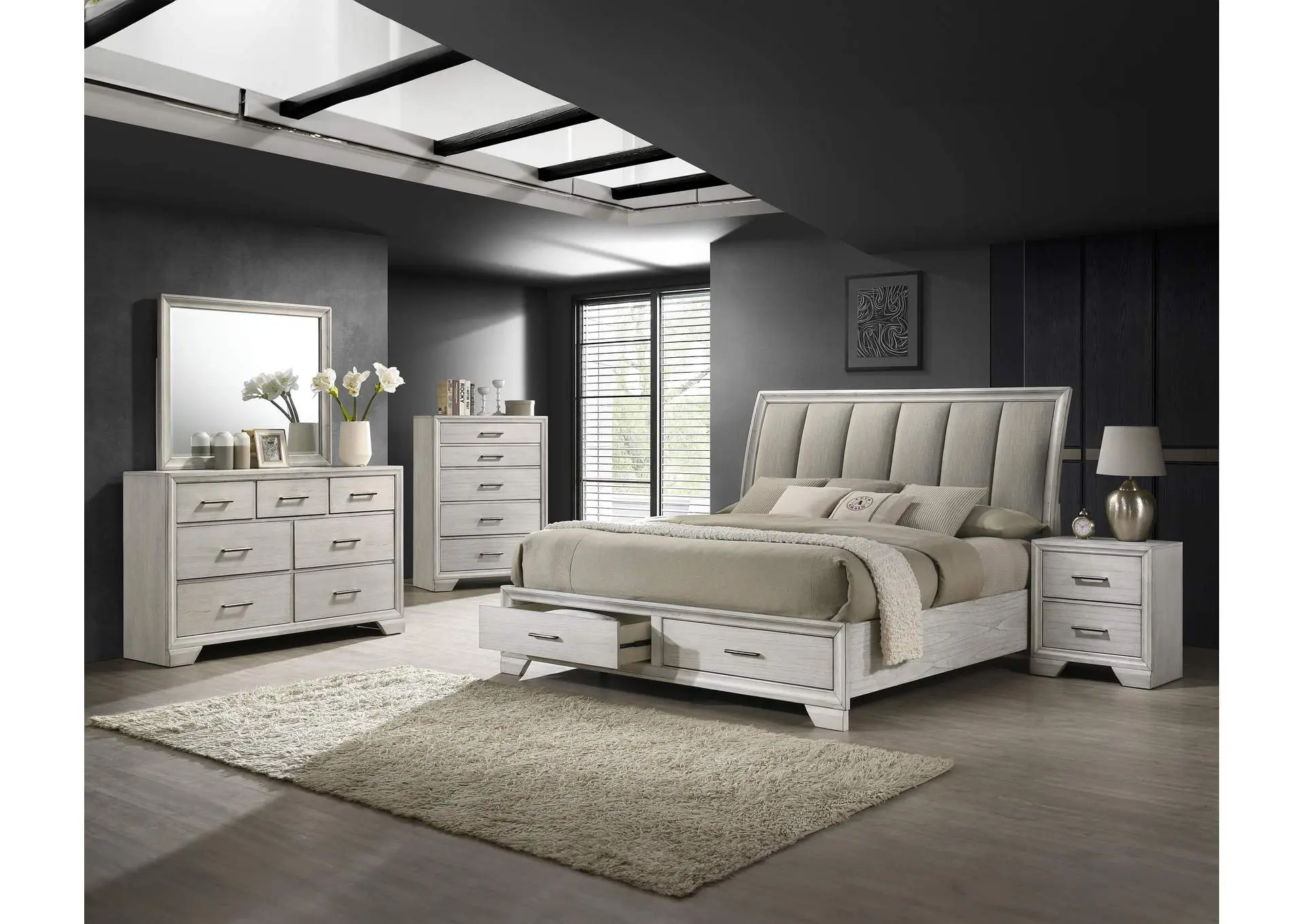 JAYMES DRESSER - WHITE AND MIST