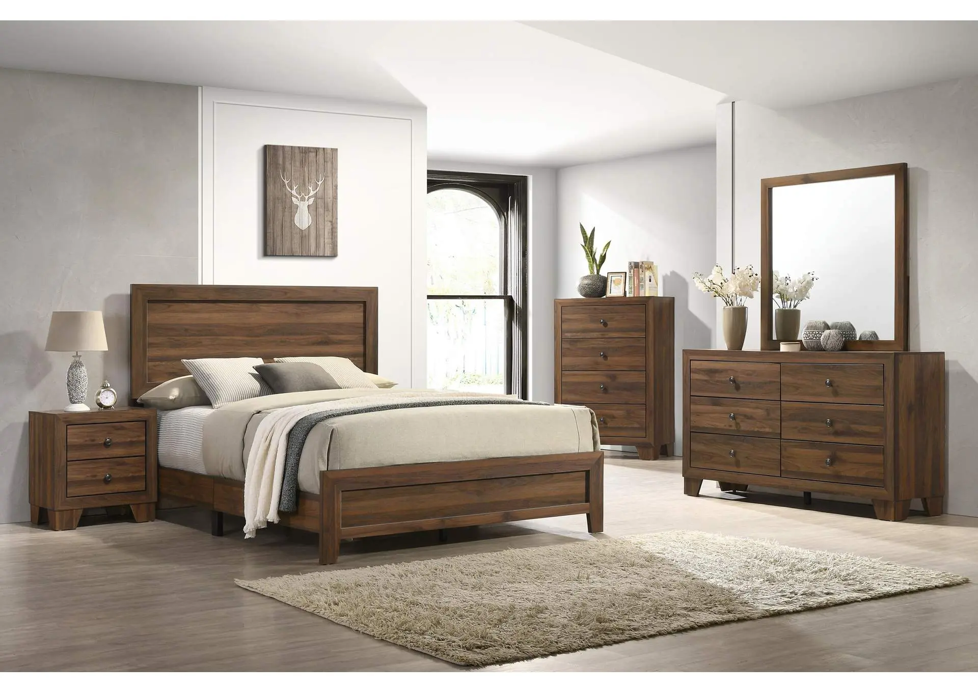 MILLIE NIGHT STAND - BROWN AND CHERRY