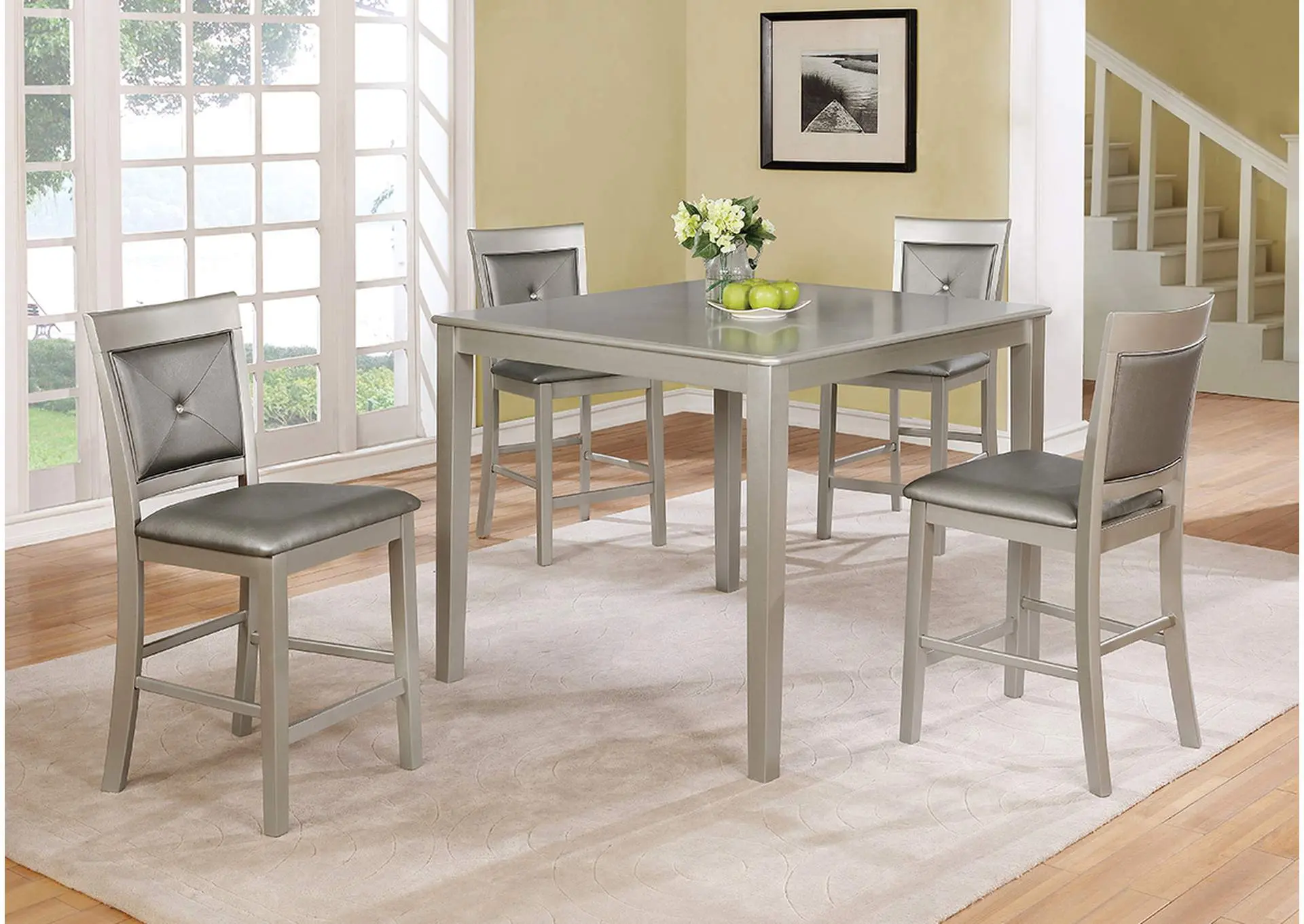 D350 Pub Table and 4 Pub Chairs