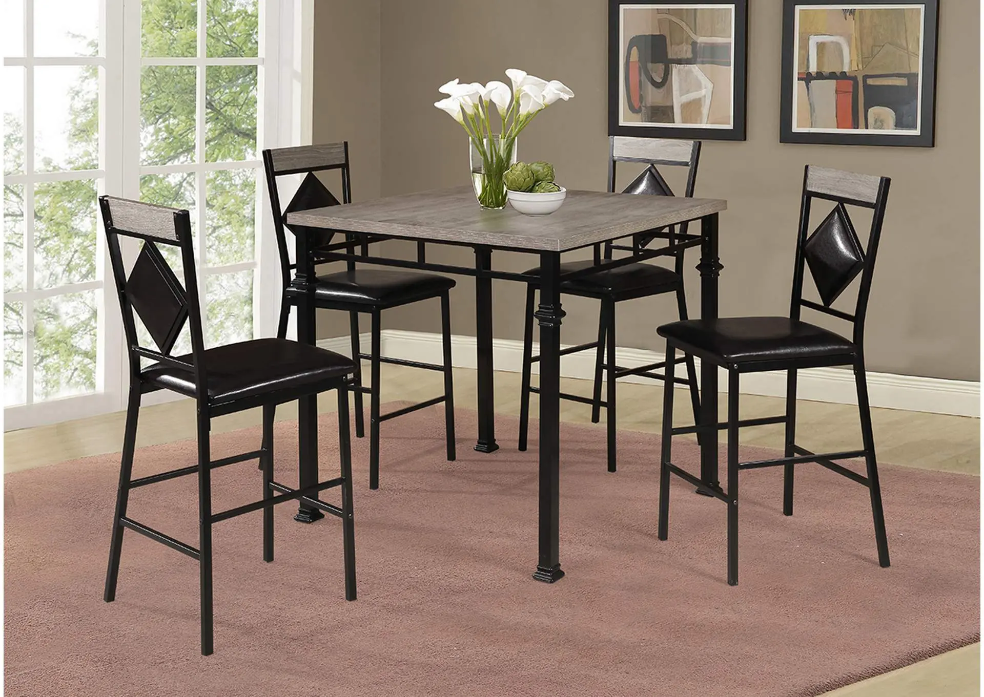 D370 Pub Table and 4 Pub Chairs