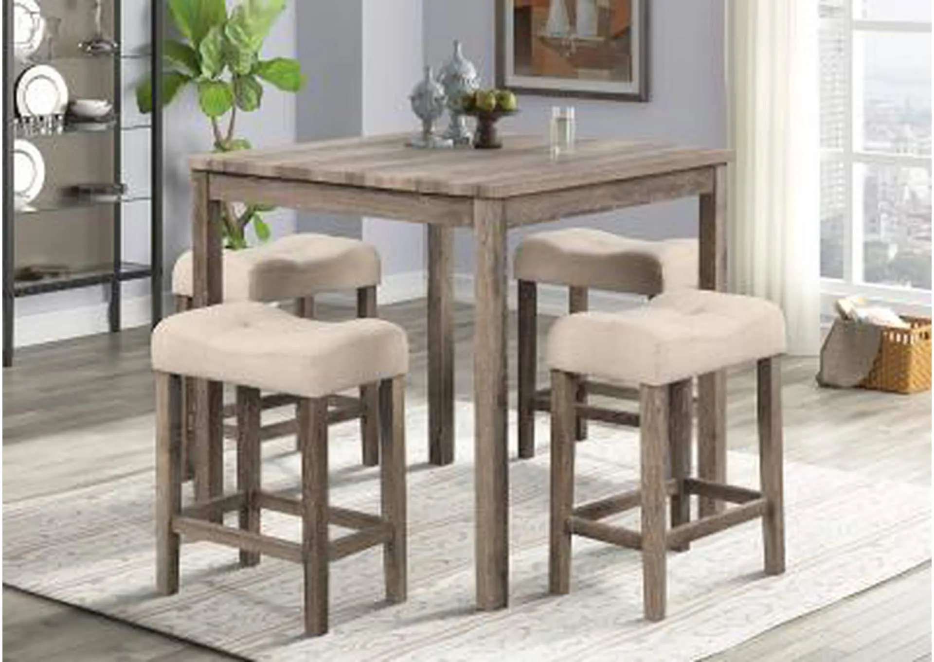 D385 Pub Table and 4 Pub Chairs
