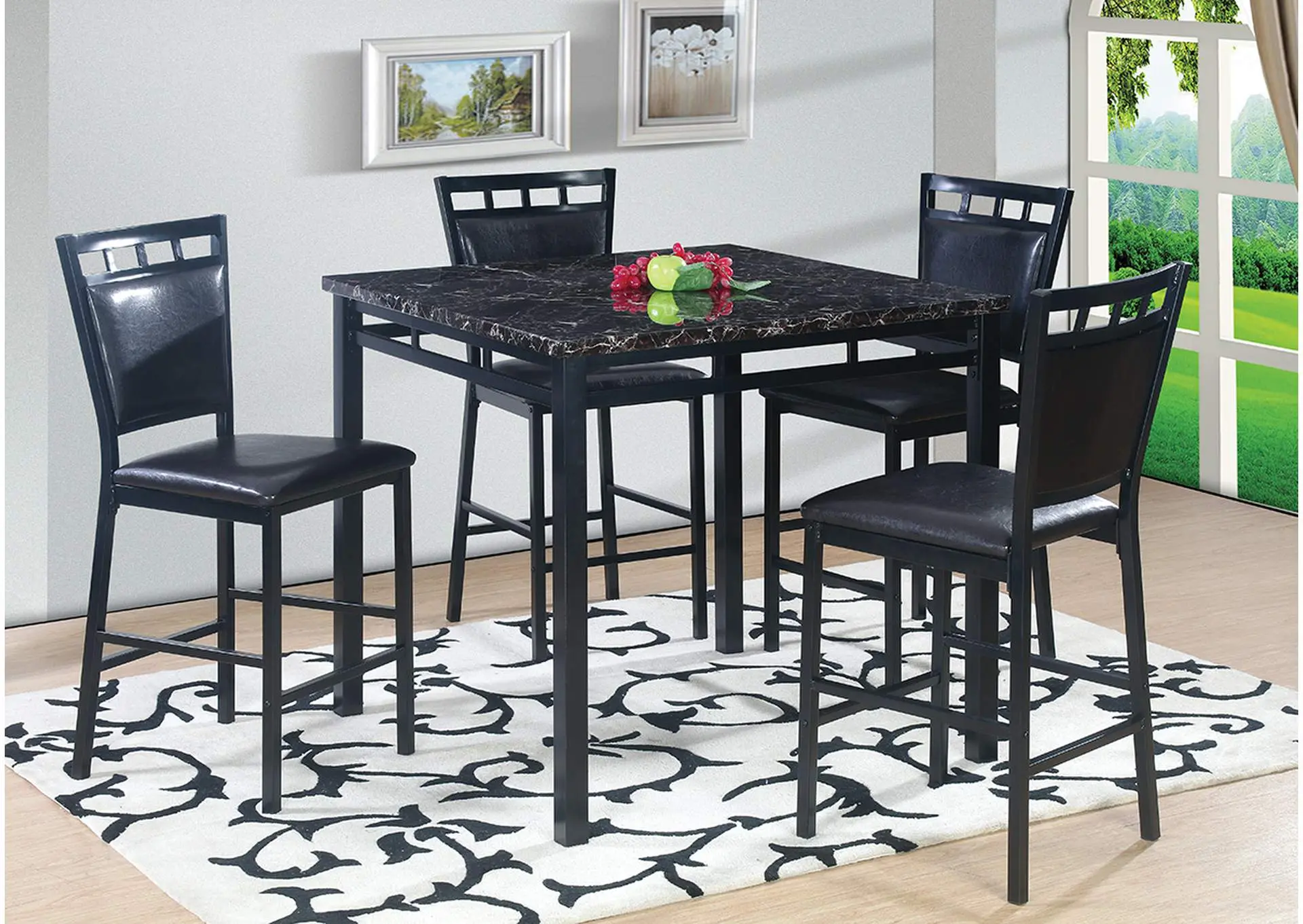 D397 Pub Table and 4 Pub Chairs