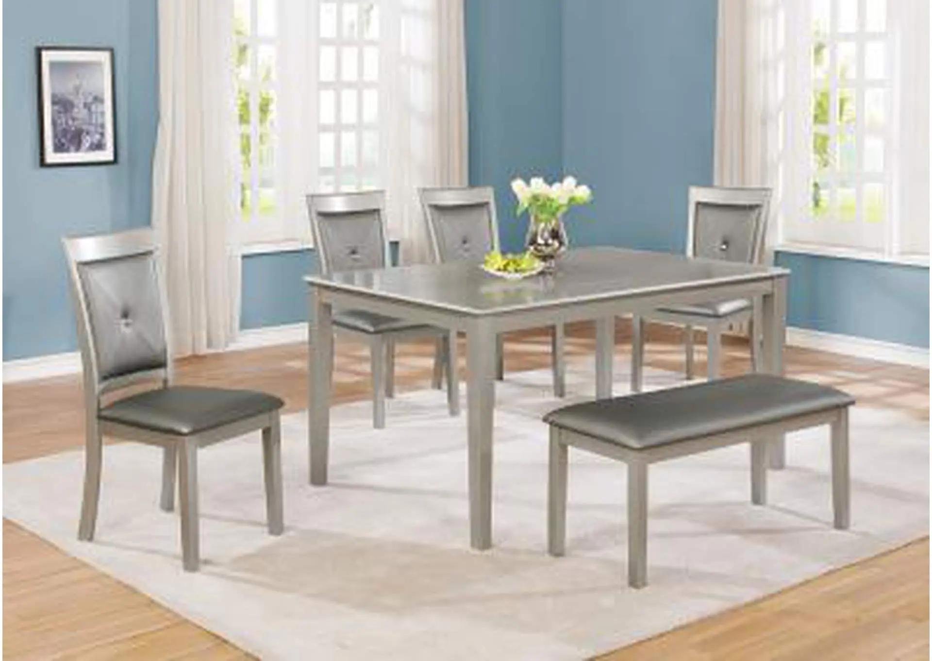 D650 Table and 4 Chairs and Bench