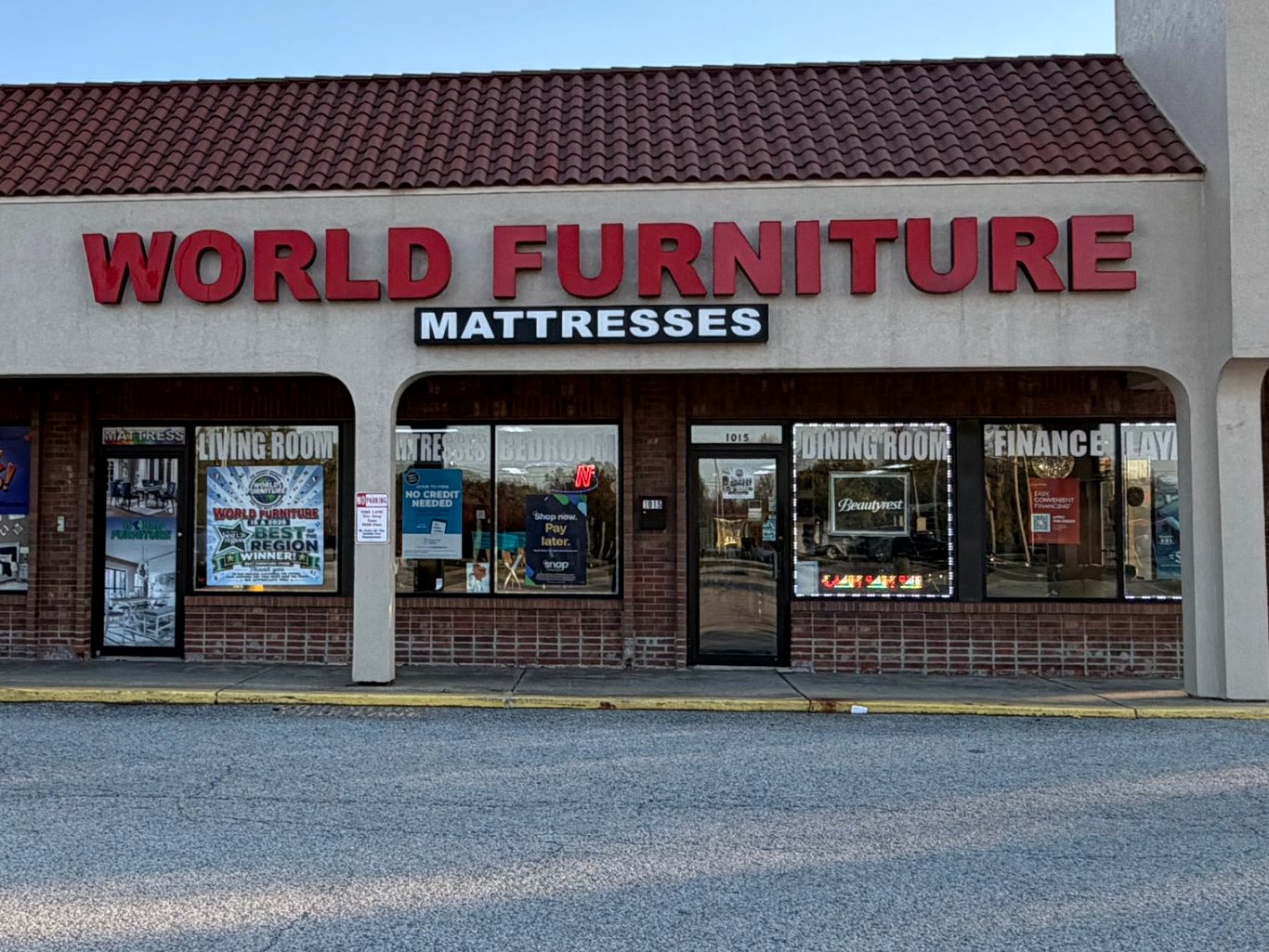World Furniture storefront at 1015 East Ridge Rd, Griffith, Indiana