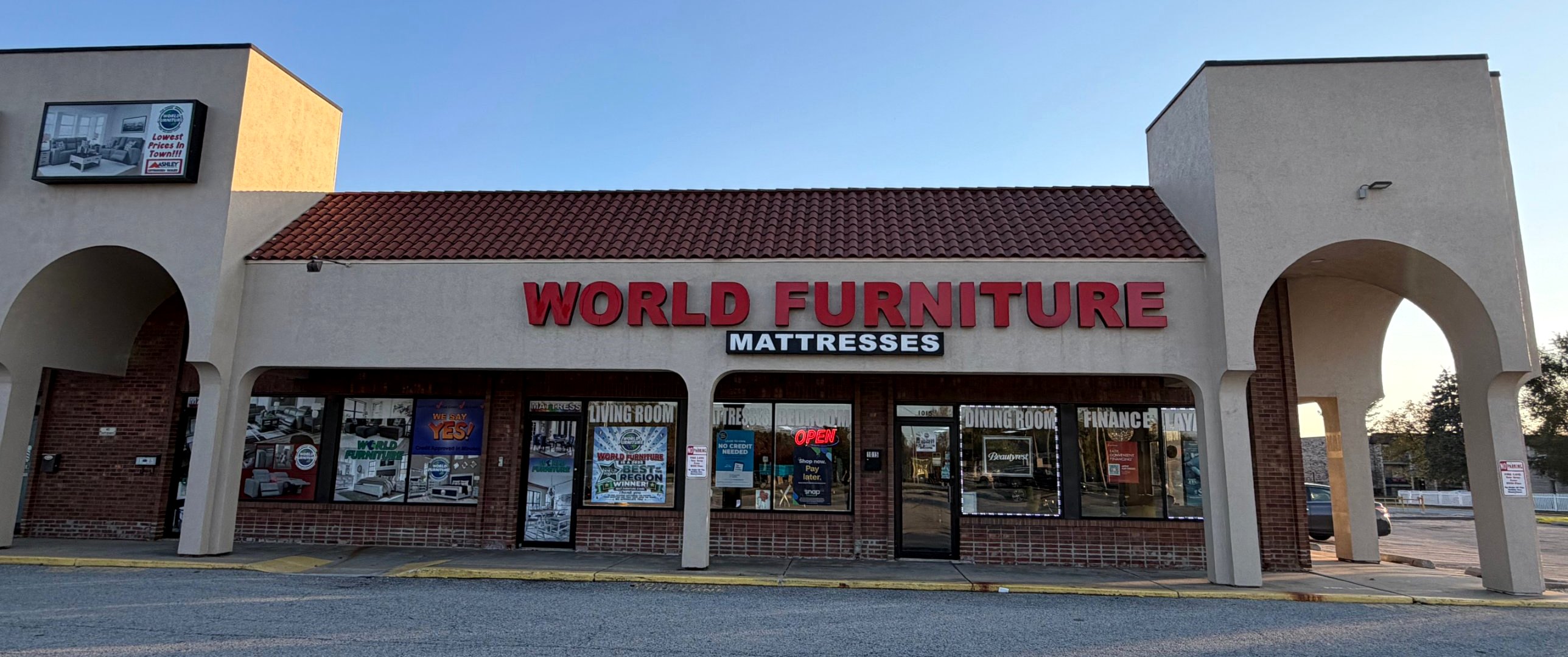 World Furniture storefront at 1015 East Ridge Rd, Griffith, Indiana